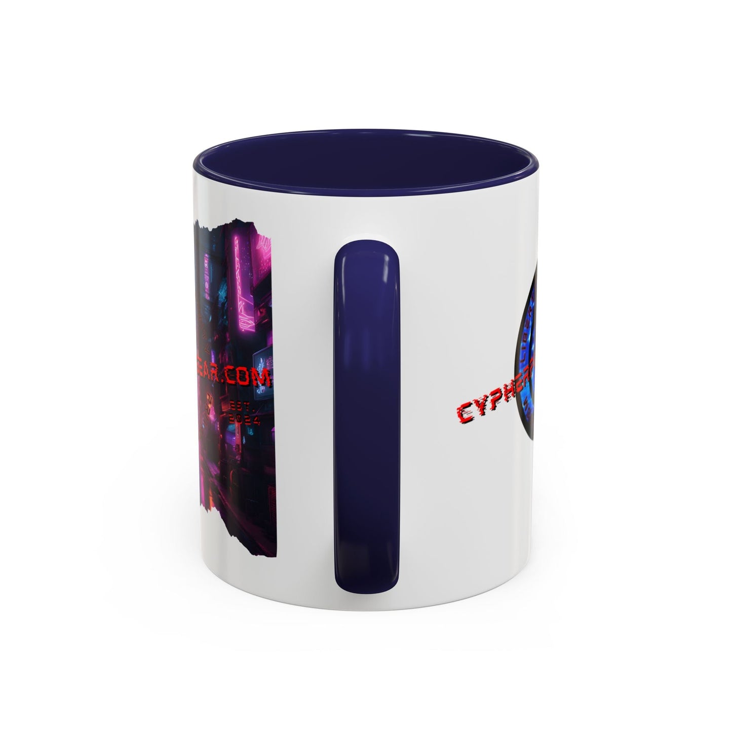 2 - sided cypherpunkgear Logo Accent Mug by cypherpunkgear – cypherpunkgear.com | Cypherpunk Merch