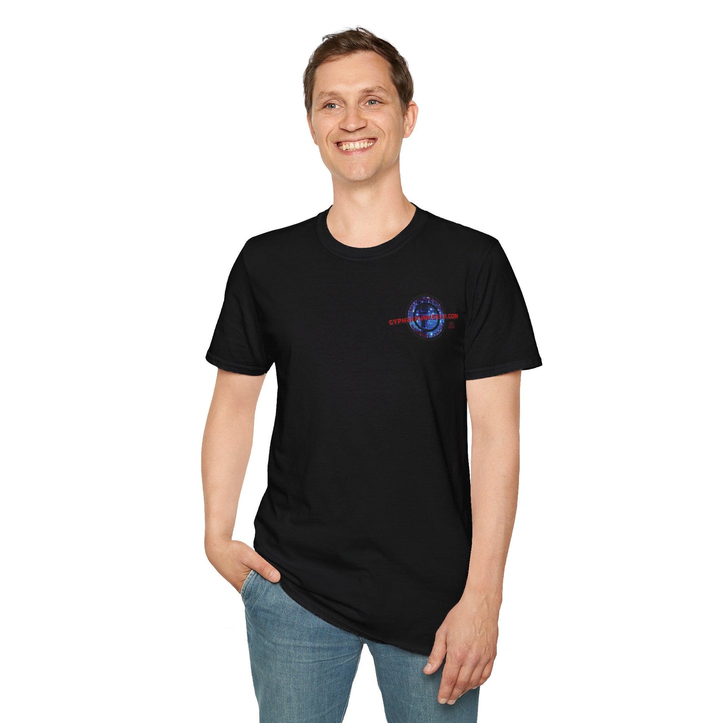 2 - sided Cypherpunkgear logo Unisex T-Shirt by cypherpunkgear – cypherpunkgear.com | Cypherpunk Merch