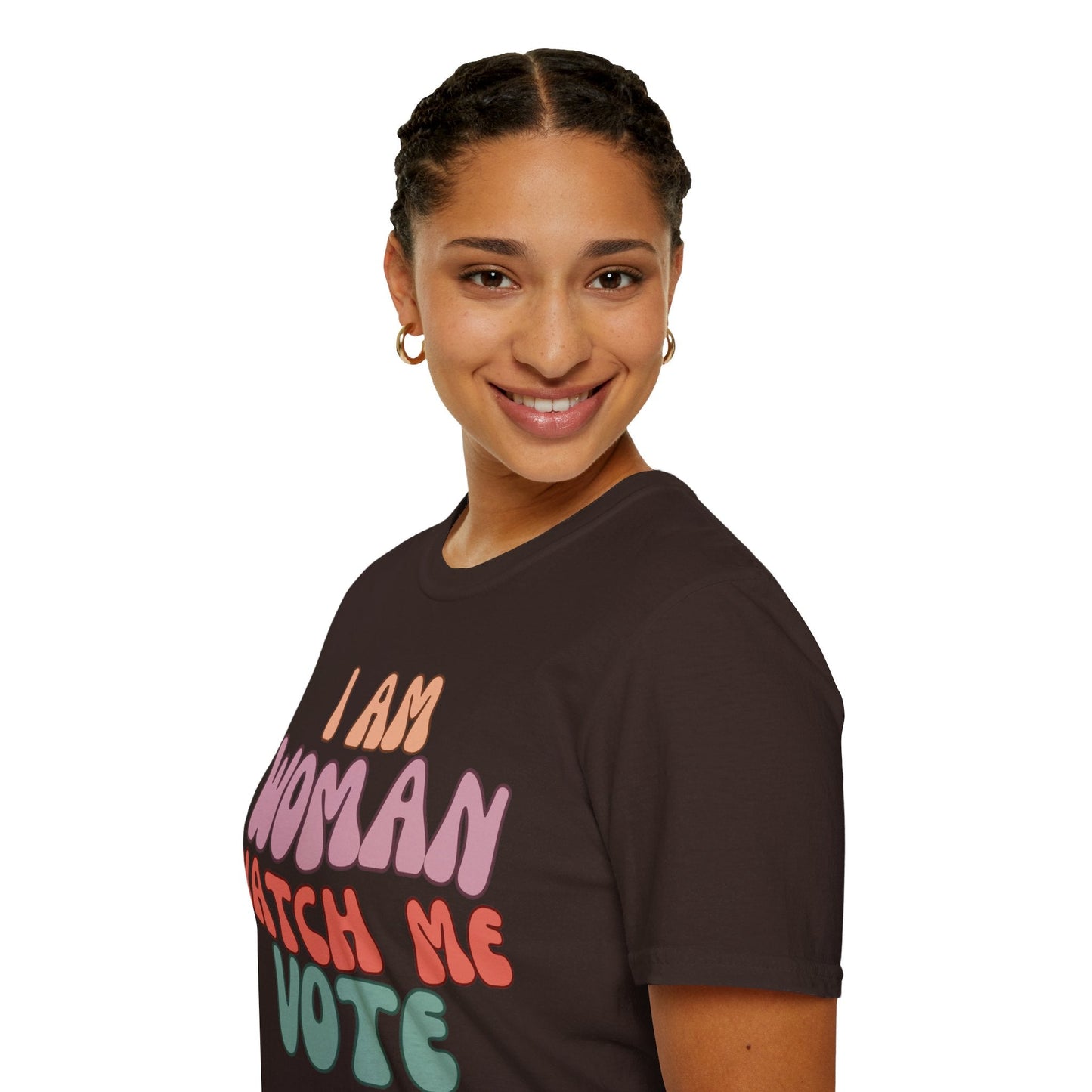 2 - sided I Am Woman Watch Me Vote DKcolors Unisex T-Shirt by cypherpunkgear – cypherpunkgear.com | Cypherpunk Merch