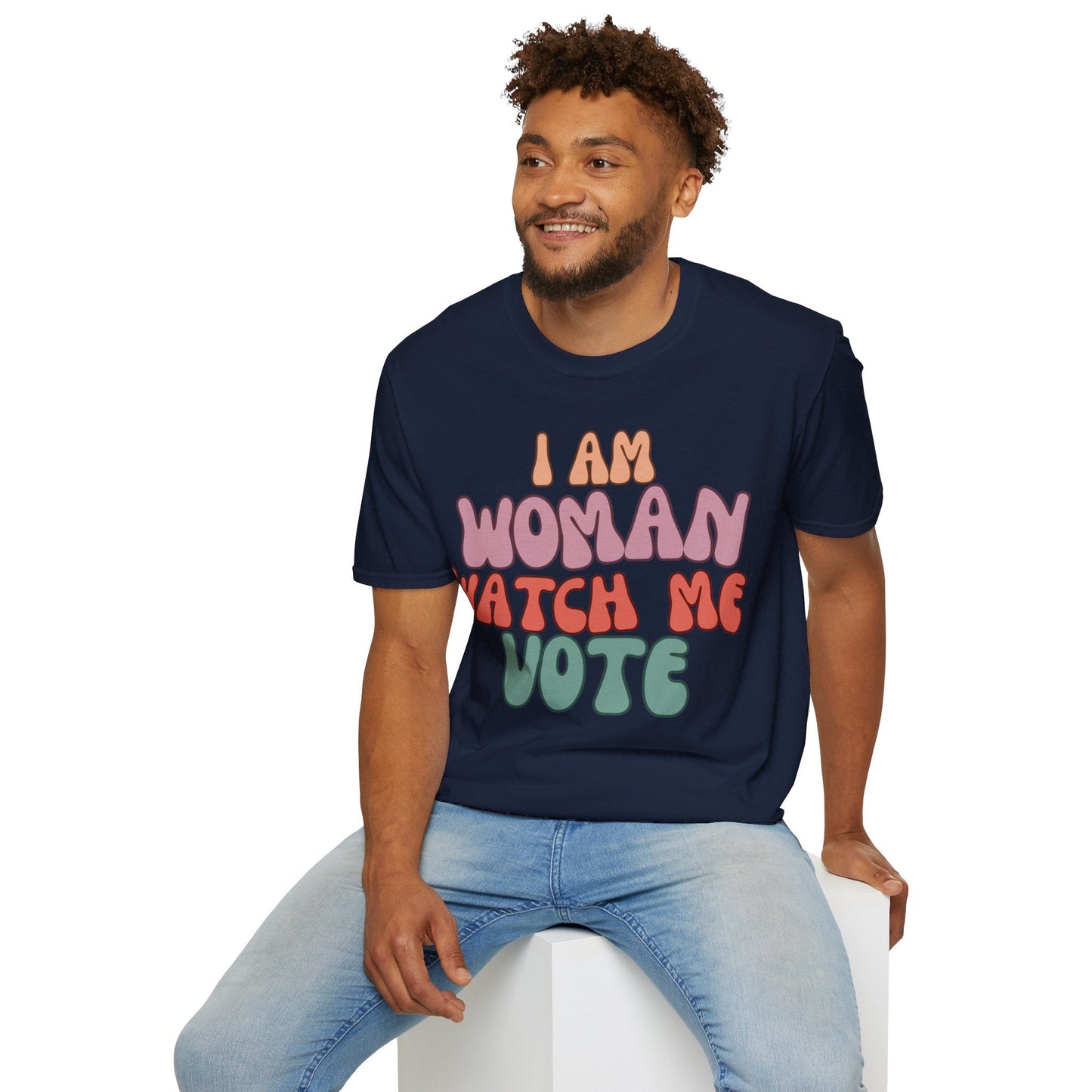 2 - sided I Am Woman Watch Me Vote DKcolors Unisex T-Shirt by cypherpunkgear – cypherpunkgear.com | Cypherpunk Merch