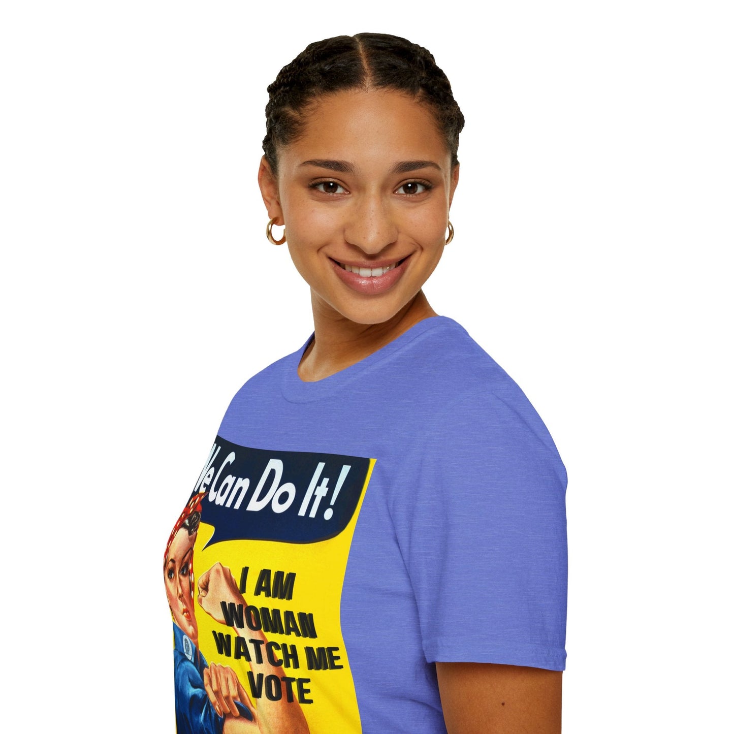 2 - sided I Am Woman Watch Me Vote LTcolors Rosie Unisex T-Shirt by cypherpunkgear – cypherpunkgear.com | Cypherpunk Merch