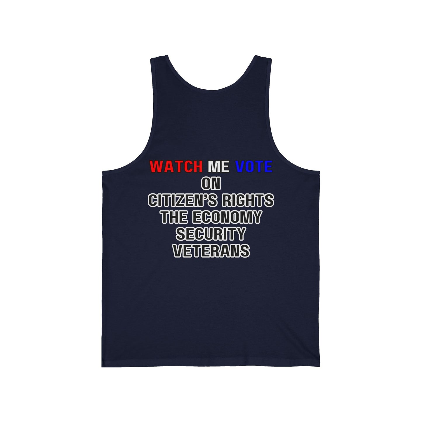 2 - sided I Am Woman Watch Me Vote Rosie Unisex Jersey Tank Top by cypherpunkgear – cypherpunkgear.com | Cypherpunk Merch