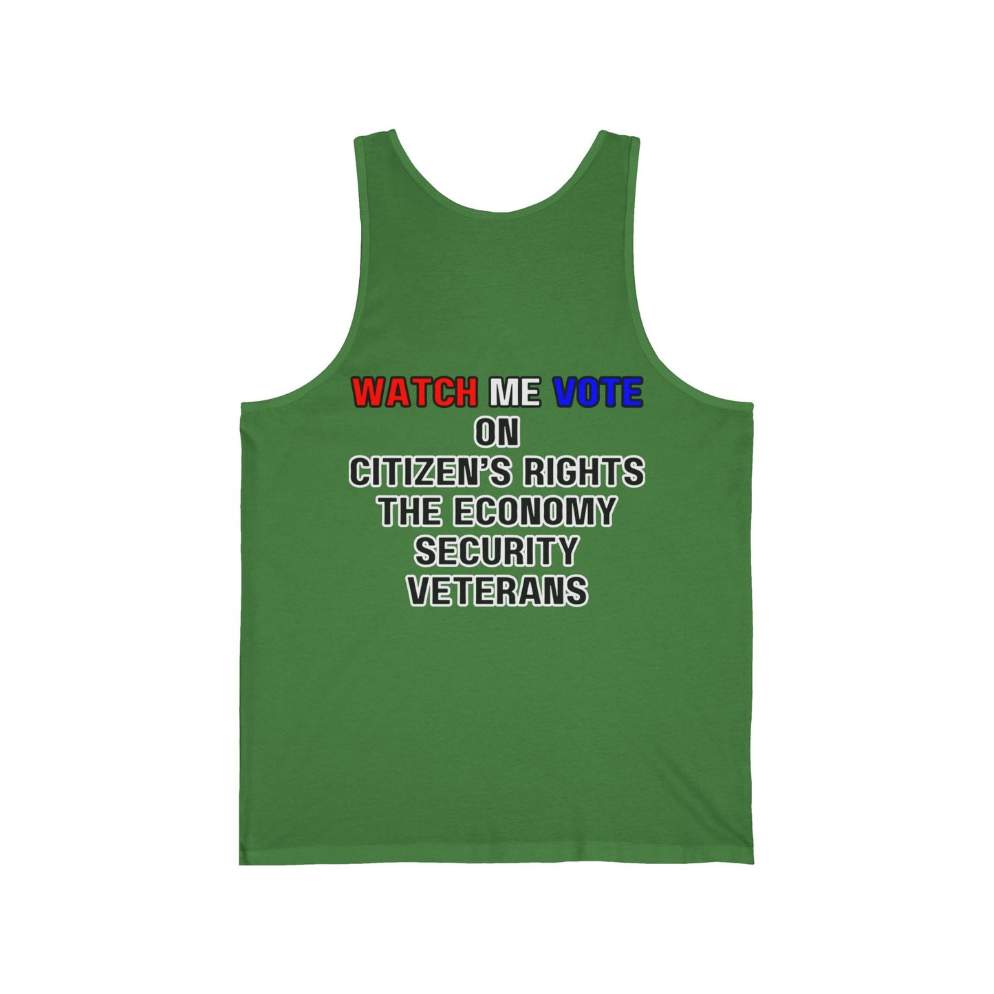 2 - sided I Am Woman Watch Me Vote Rosie Unisex Jersey Tank Top by cypherpunkgear – cypherpunkgear.com | Cypherpunk Merch