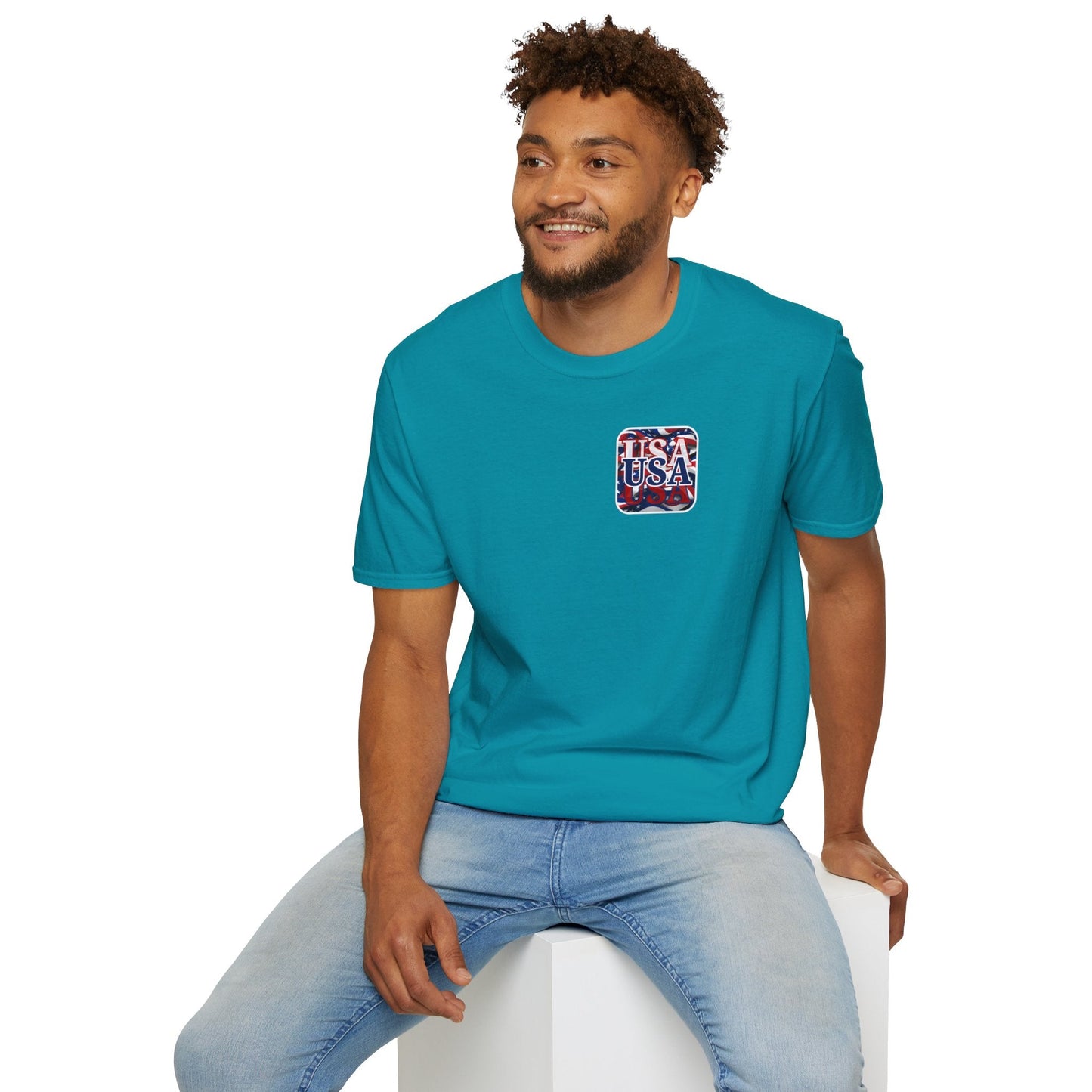 2 - sided Red White and BLUE USA Patriot DKcolors Unisex T-Shirt by cypherpunkgear – cypherpunkgear.com | Cypherpunk Merch