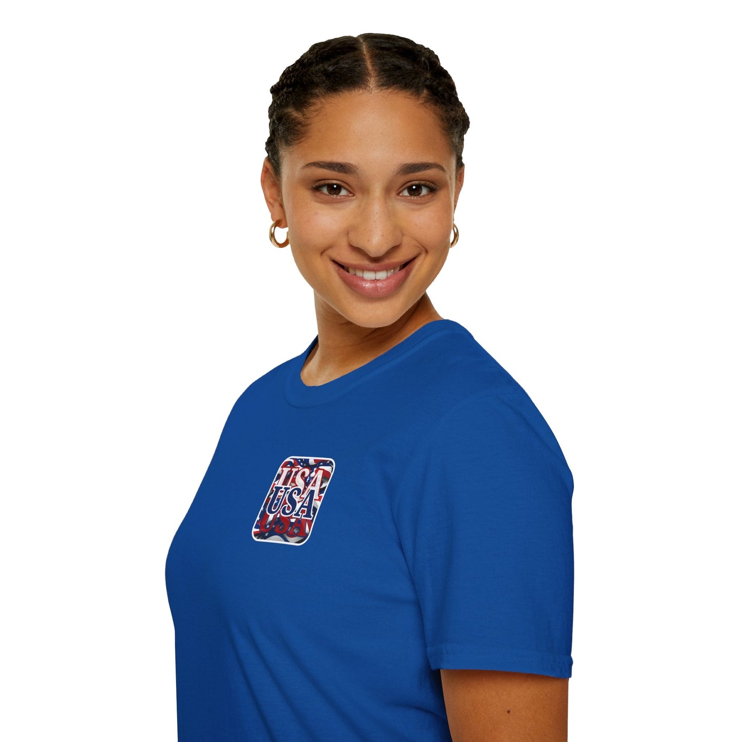 2 - sided Red White and BLUE USA Patriot DKcolors Unisex T-Shirt by cypherpunkgear – cypherpunkgear.com | Cypherpunk Merch