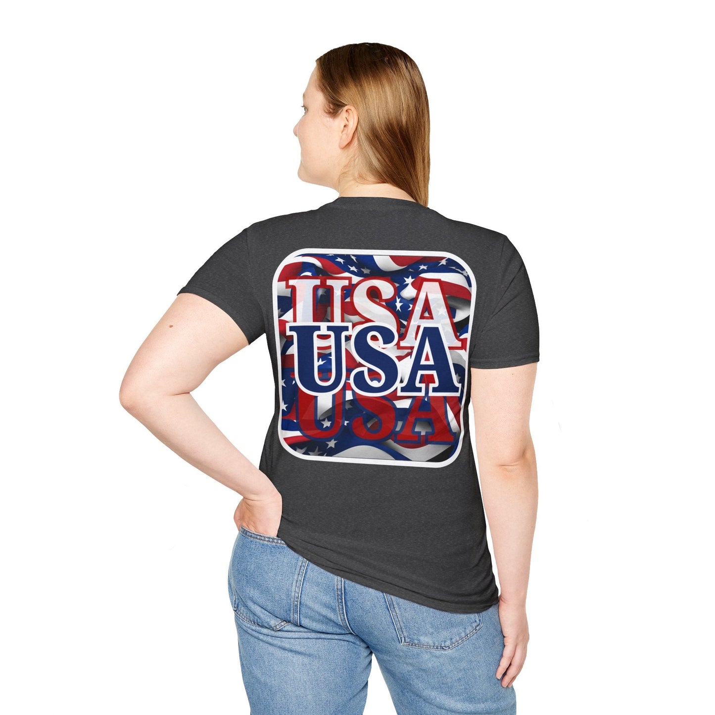 2 - sided Red White and BLUE USA Patriot DKcolors Unisex T-Shirt by cypherpunkgear – cypherpunkgear.com | Cypherpunk Merch