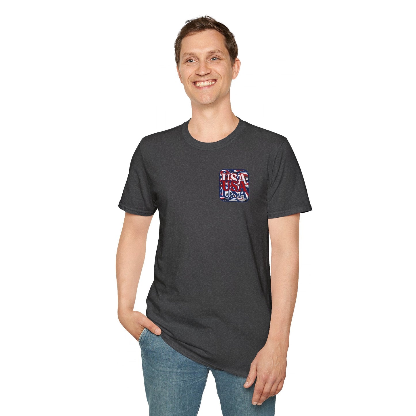 2 - sided RED White and Blue USA Patriot DKcolors Unisex T-Shirt by cypherpunkgear – cypherpunkgear.com | Cypherpunk Merch