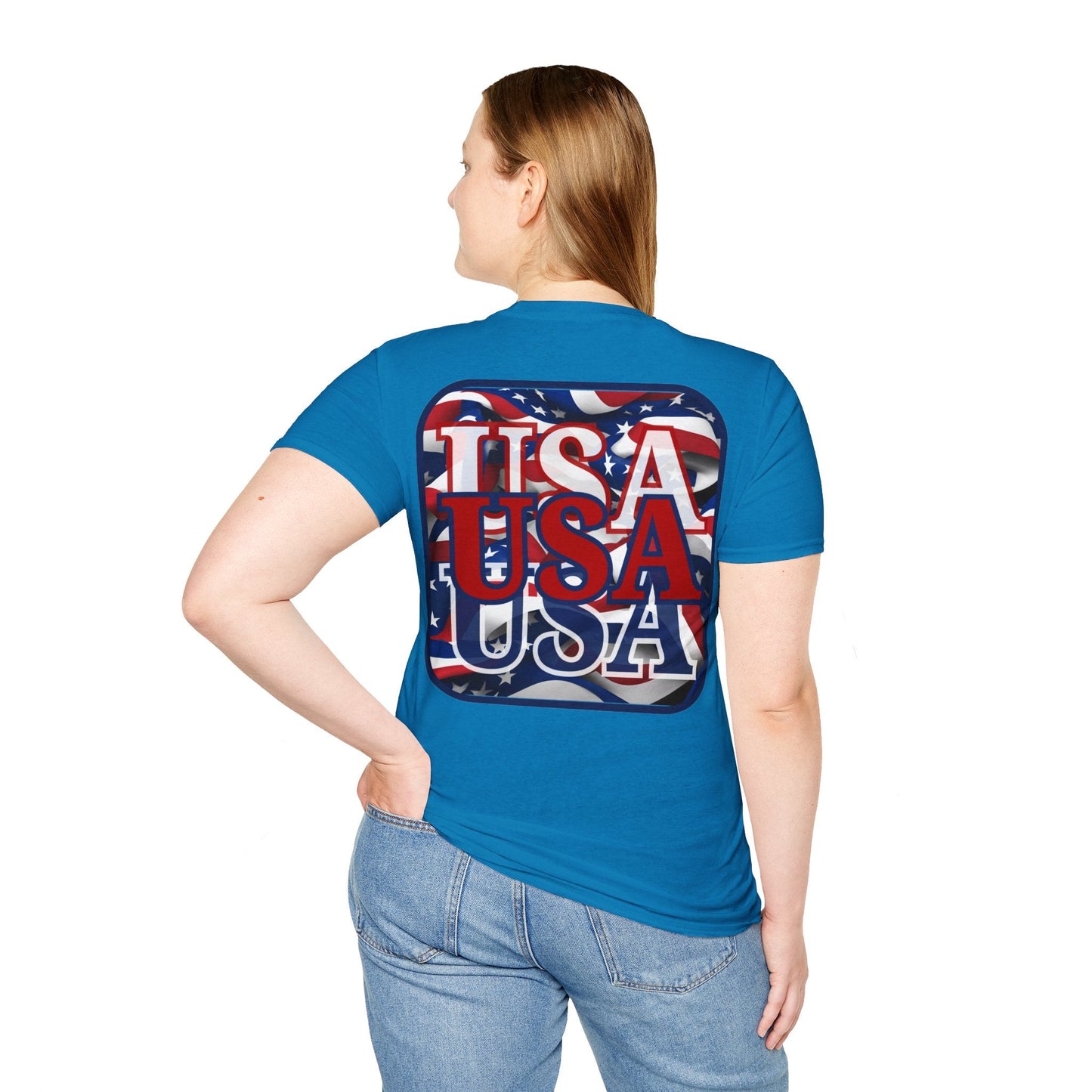 2 - sided RED White and Blue USA Patriot DKcolors Unisex T-Shirt by cypherpunkgear – cypherpunkgear.com | Cypherpunk Merch