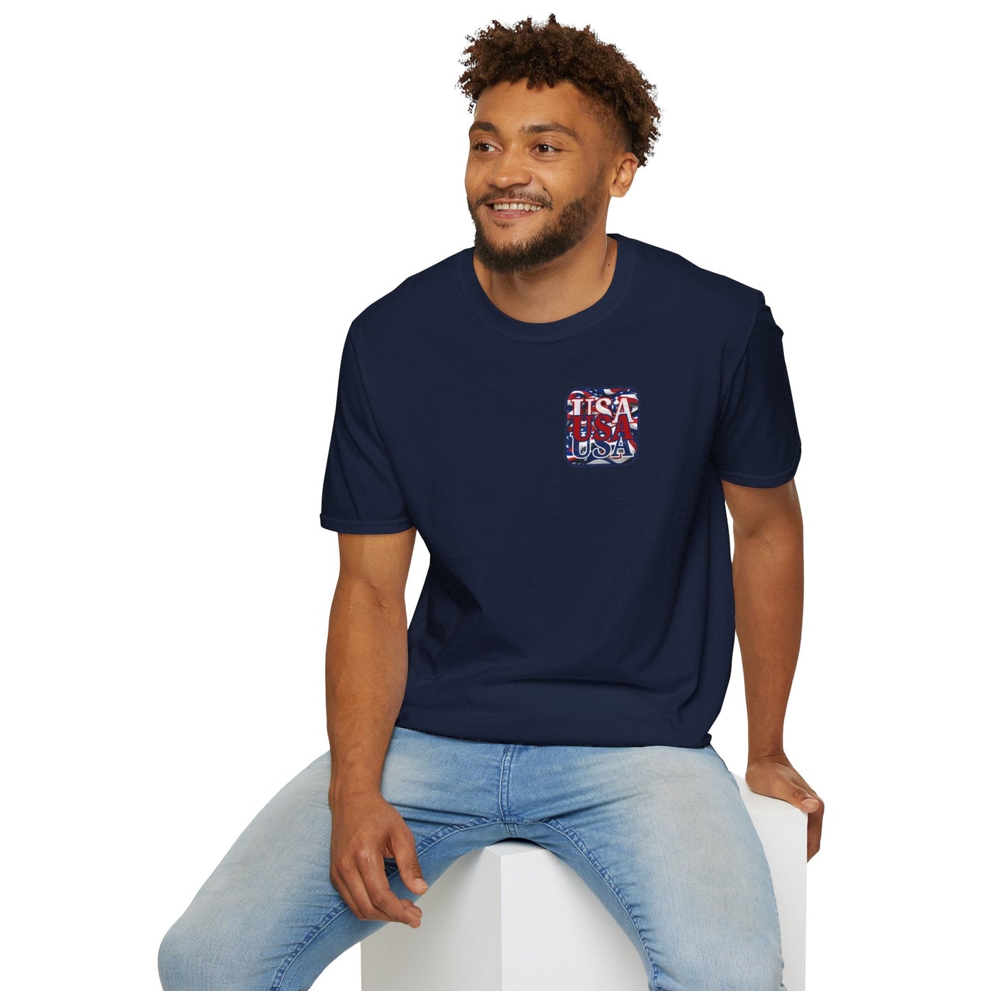 2 - sided RED White and Blue USA Patriot DKcolors Unisex T-Shirt by cypherpunkgear – cypherpunkgear.com | Cypherpunk Merch