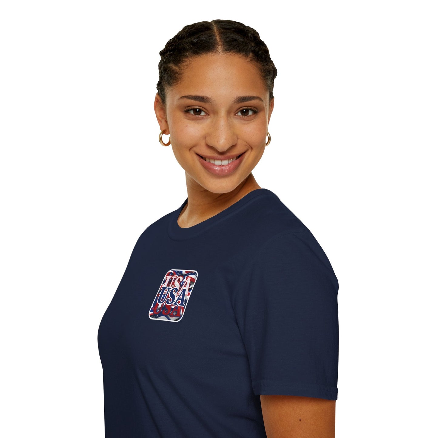 2 - sided Red White and BLUE USA Patriot DKcolors Unisex T-Shirt by cypherpunkgear – cypherpunkgear.com | Cypherpunk Merch