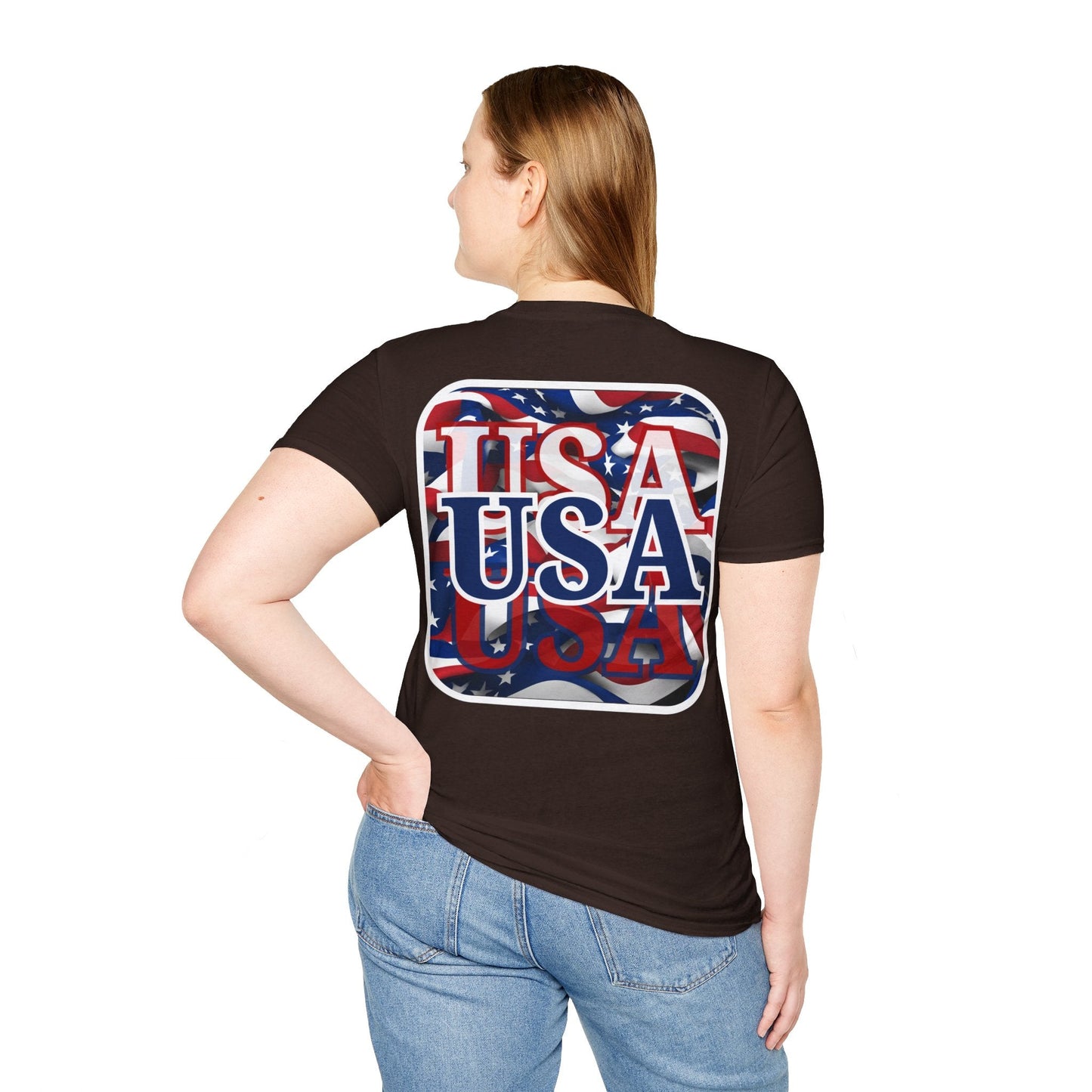 2 - sided Red White and BLUE USA Patriot DKcolors Unisex T-Shirt by cypherpunkgear – cypherpunkgear.com | Cypherpunk Merch