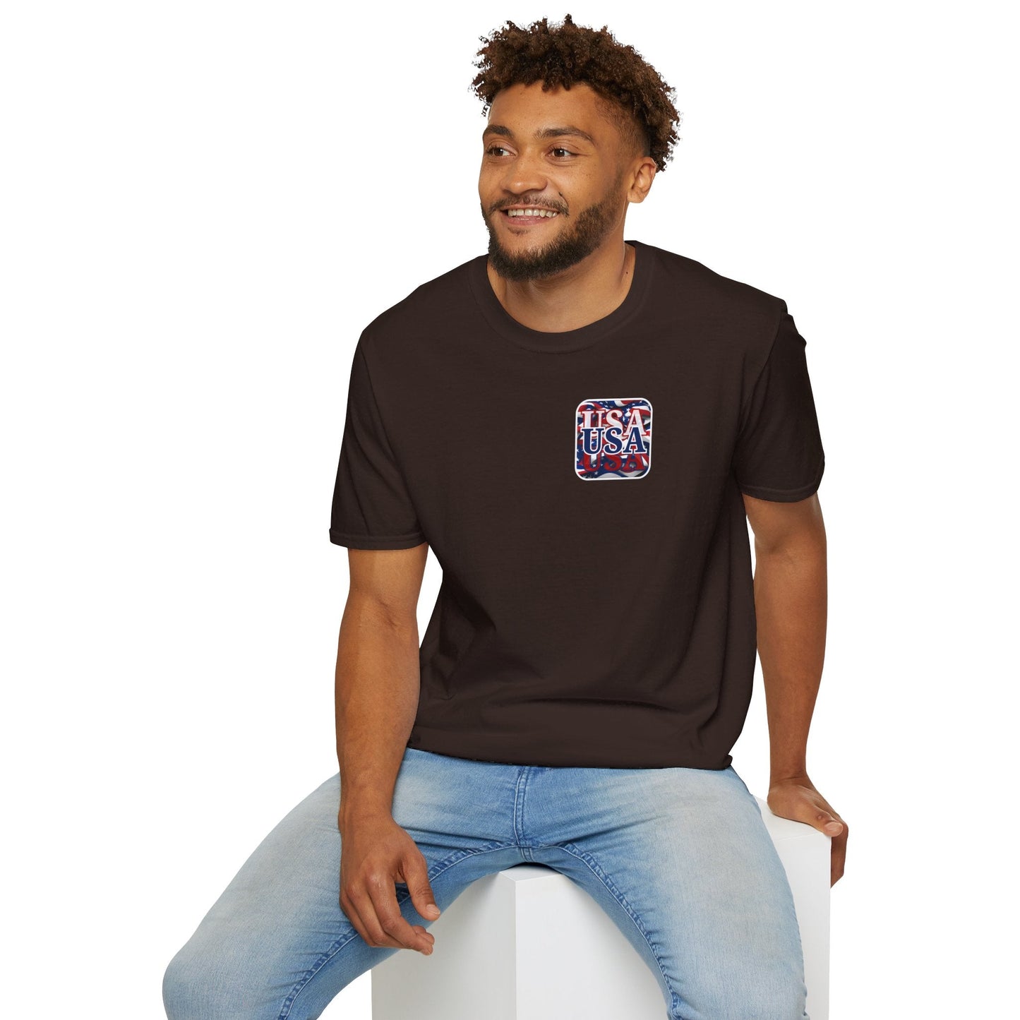 2 - sided Red White and BLUE USA Patriot DKcolors Unisex T-Shirt by cypherpunkgear – cypherpunkgear.com | Cypherpunk Merch
