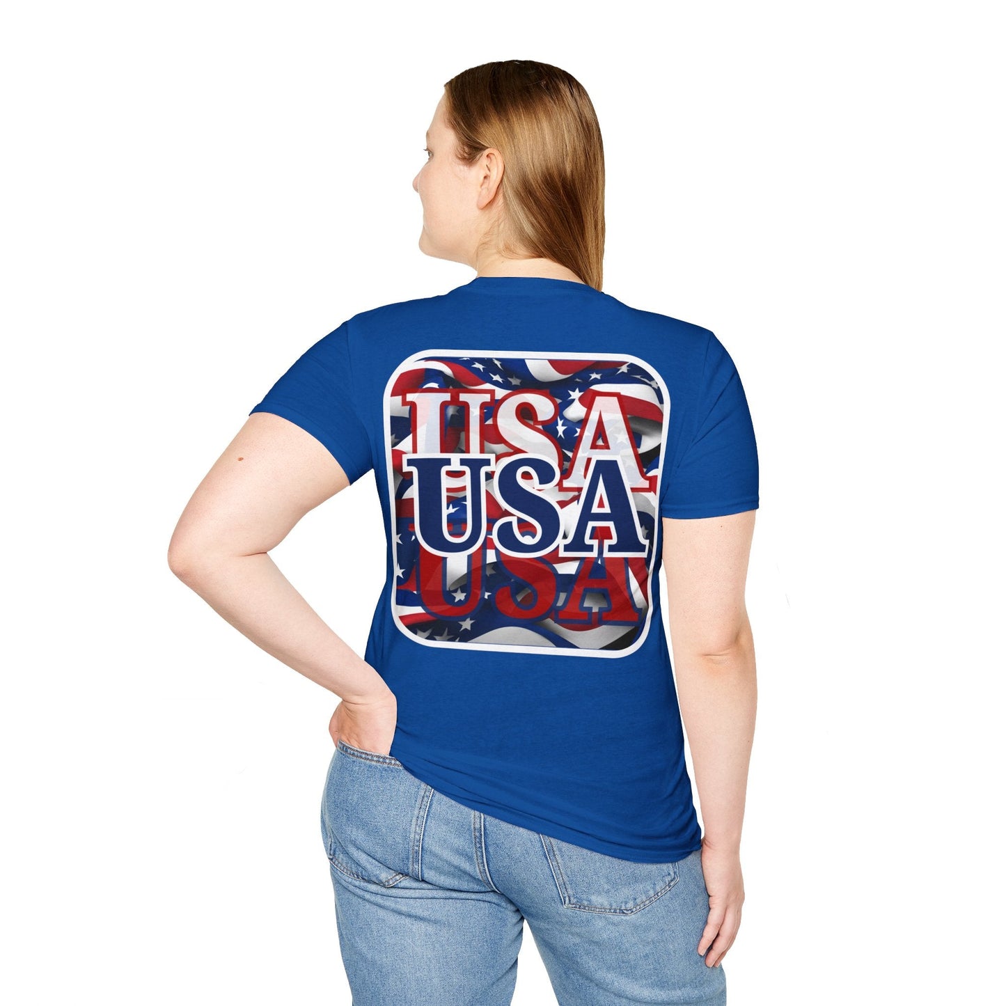 2 - sided Red White and BLUE USA Patriot DKcolors Unisex T-Shirt by cypherpunkgear – cypherpunkgear.com | Cypherpunk Merch
