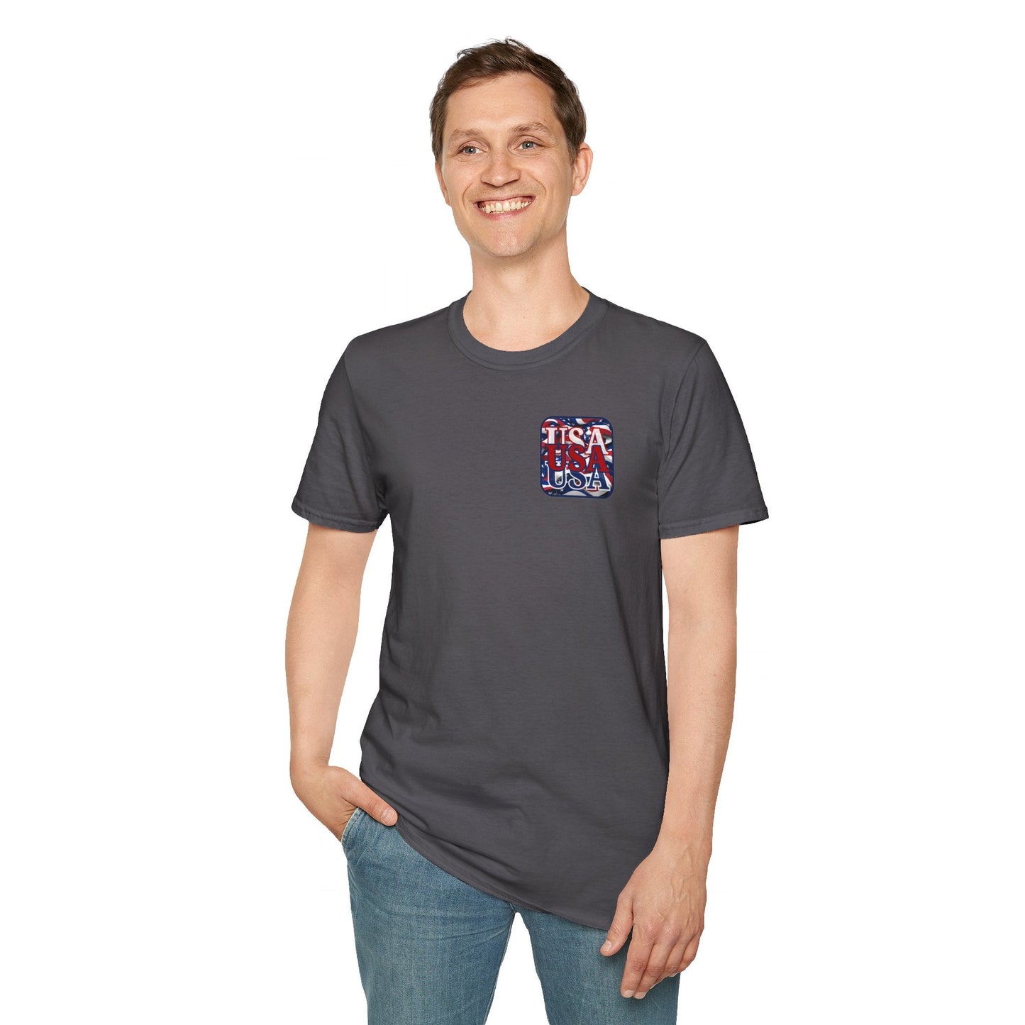 2 - sided RED White and Blue USA Patriot DKcolors Unisex T-Shirt by cypherpunkgear – cypherpunkgear.com | Cypherpunk Merch