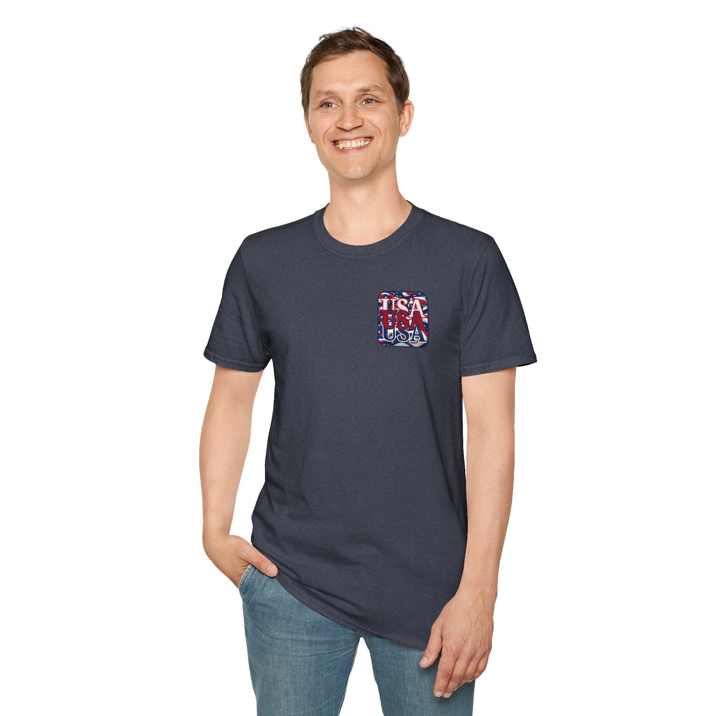 2 - sided RED White and Blue USA Patriot DKcolors Unisex T-Shirt by cypherpunkgear – cypherpunkgear.com | Cypherpunk Merch