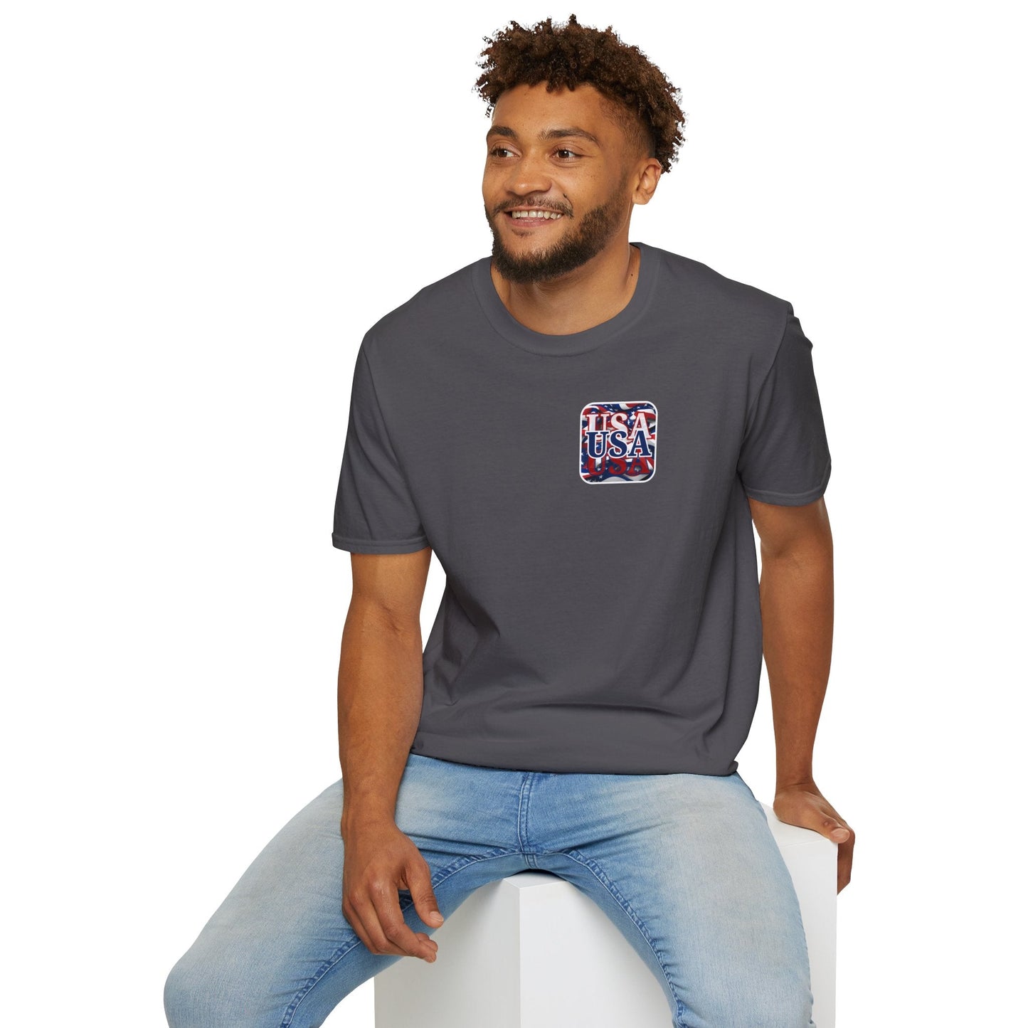 2 - sided Red White and BLUE USA Patriot DKcolors Unisex T-Shirt by cypherpunkgear – cypherpunkgear.com | Cypherpunk Merch