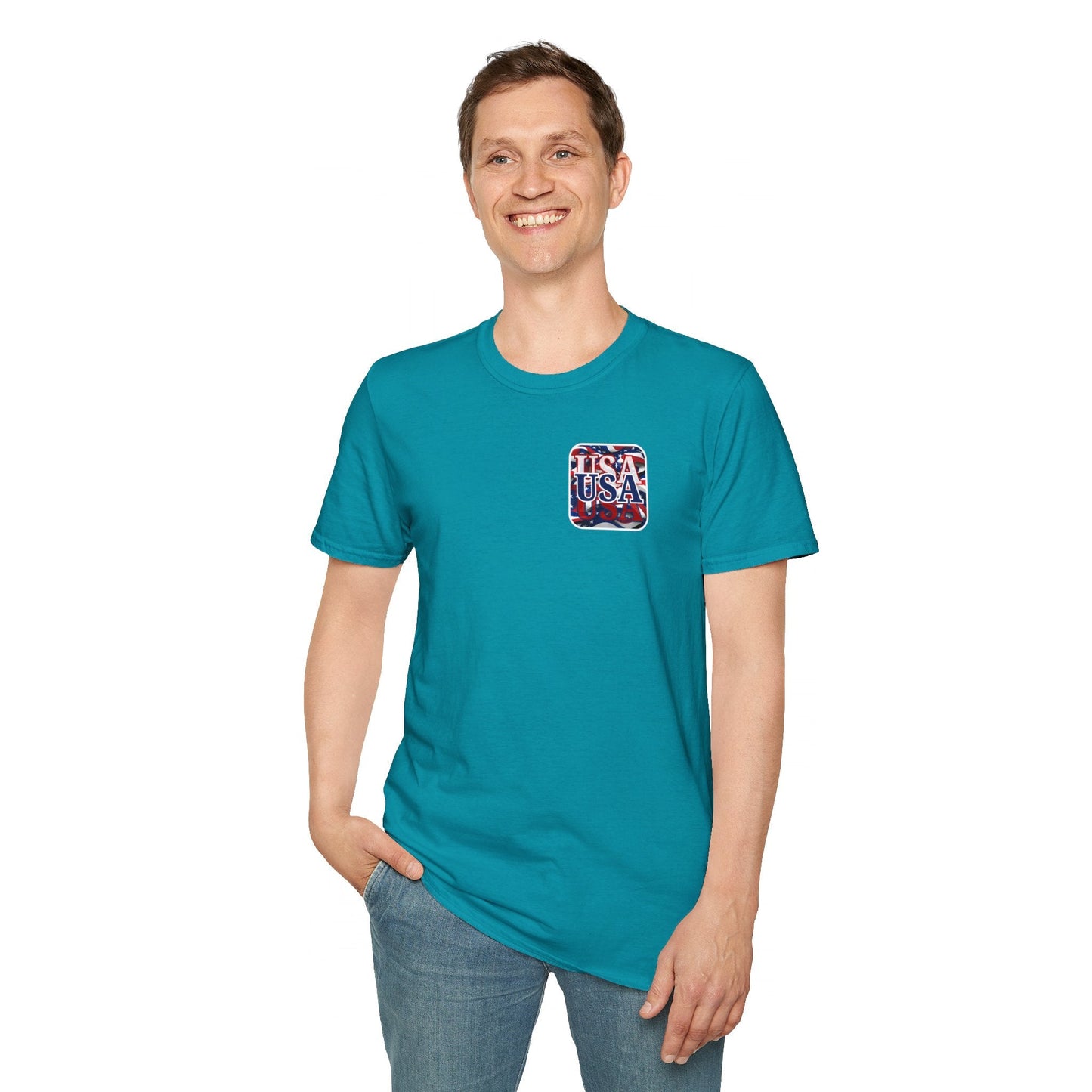 2 - sided Red White and BLUE USA Patriot DKcolors Unisex T-Shirt by cypherpunkgear – cypherpunkgear.com | Cypherpunk Merch