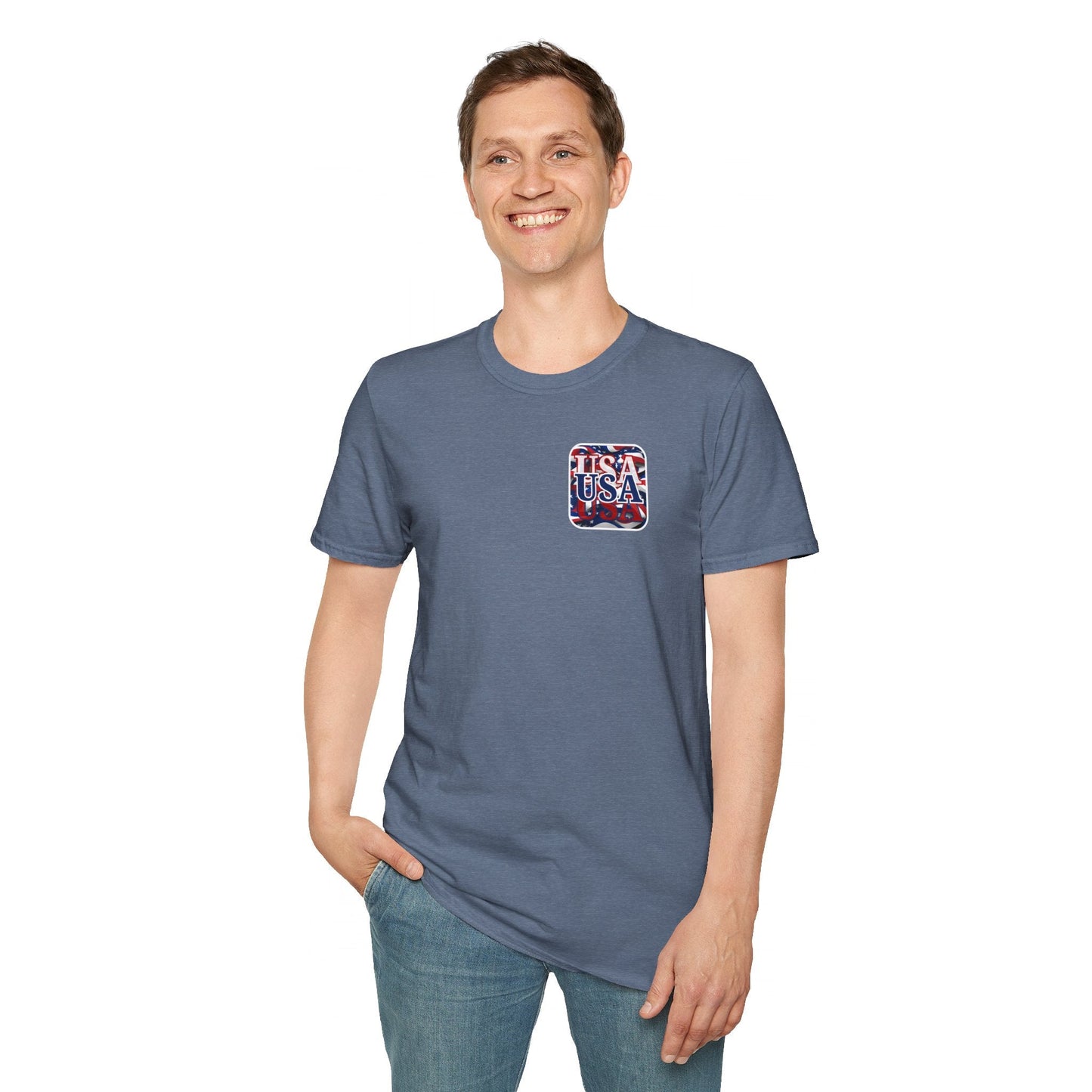 2 - sided Red White and BLUE USA Patriot DKcolors Unisex T-Shirt by cypherpunkgear – cypherpunkgear.com | Cypherpunk Merch
