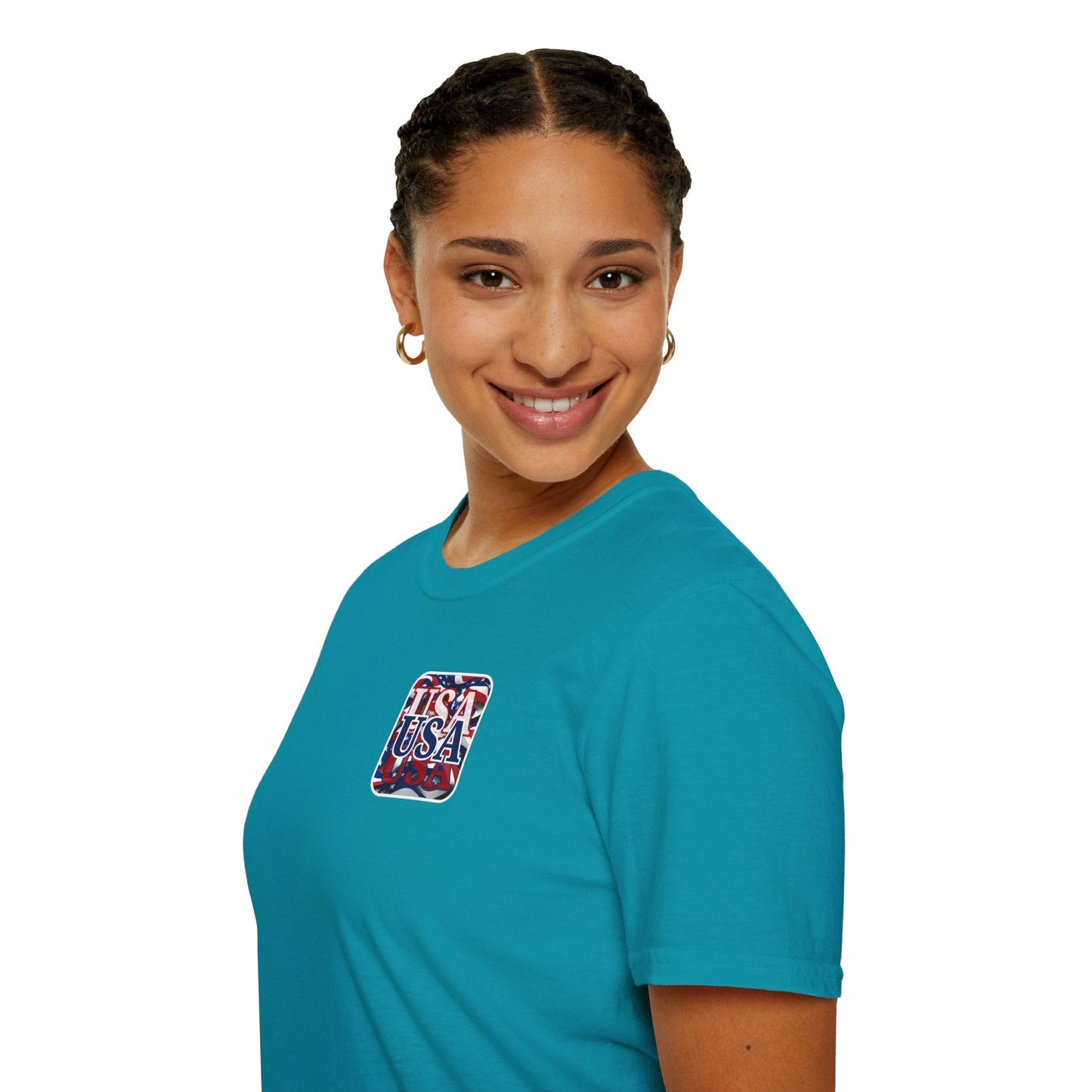 2 - sided Red White and BLUE USA Patriot DKcolors Unisex T-Shirt by cypherpunkgear – cypherpunkgear.com | Cypherpunk Merch
