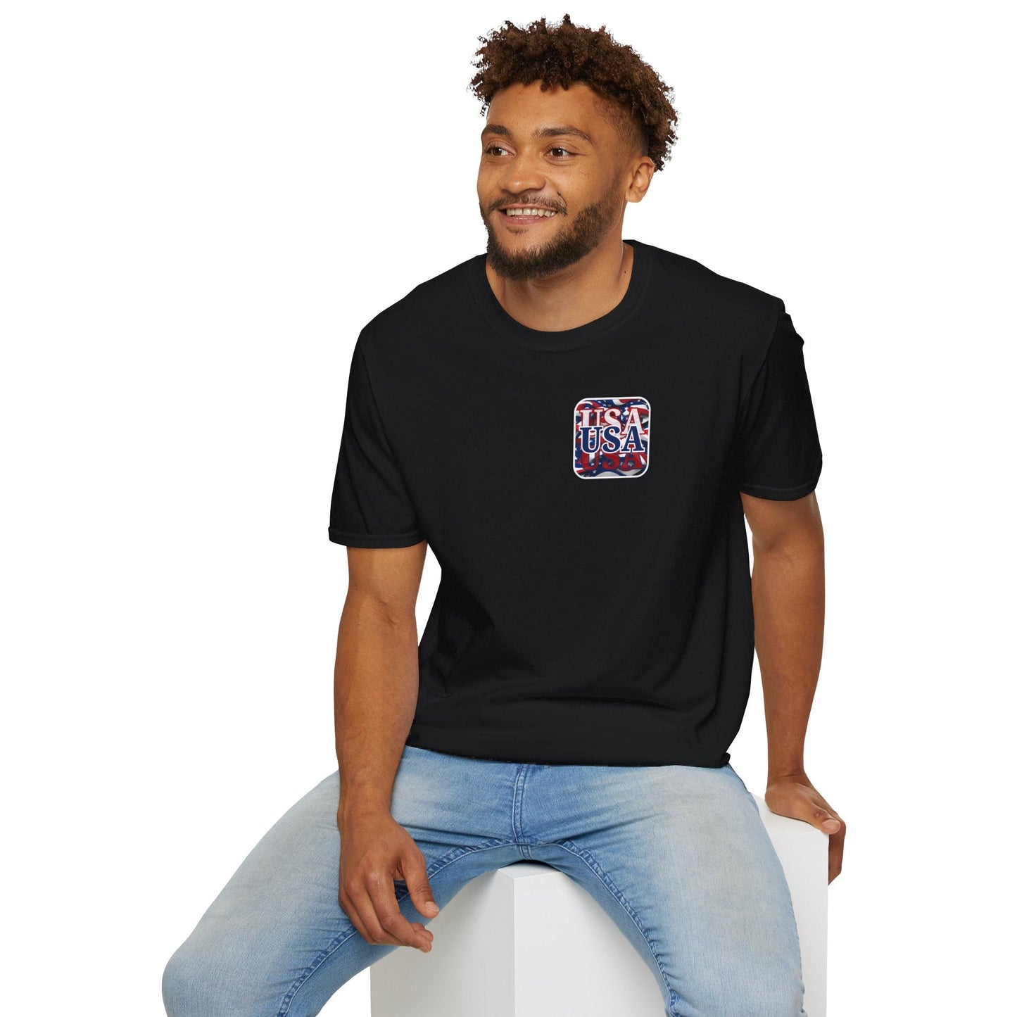 2 - sided Red White and BLUE USA Patriot DKcolors Unisex T-Shirt by cypherpunkgear – cypherpunkgear.com | Cypherpunk Merch