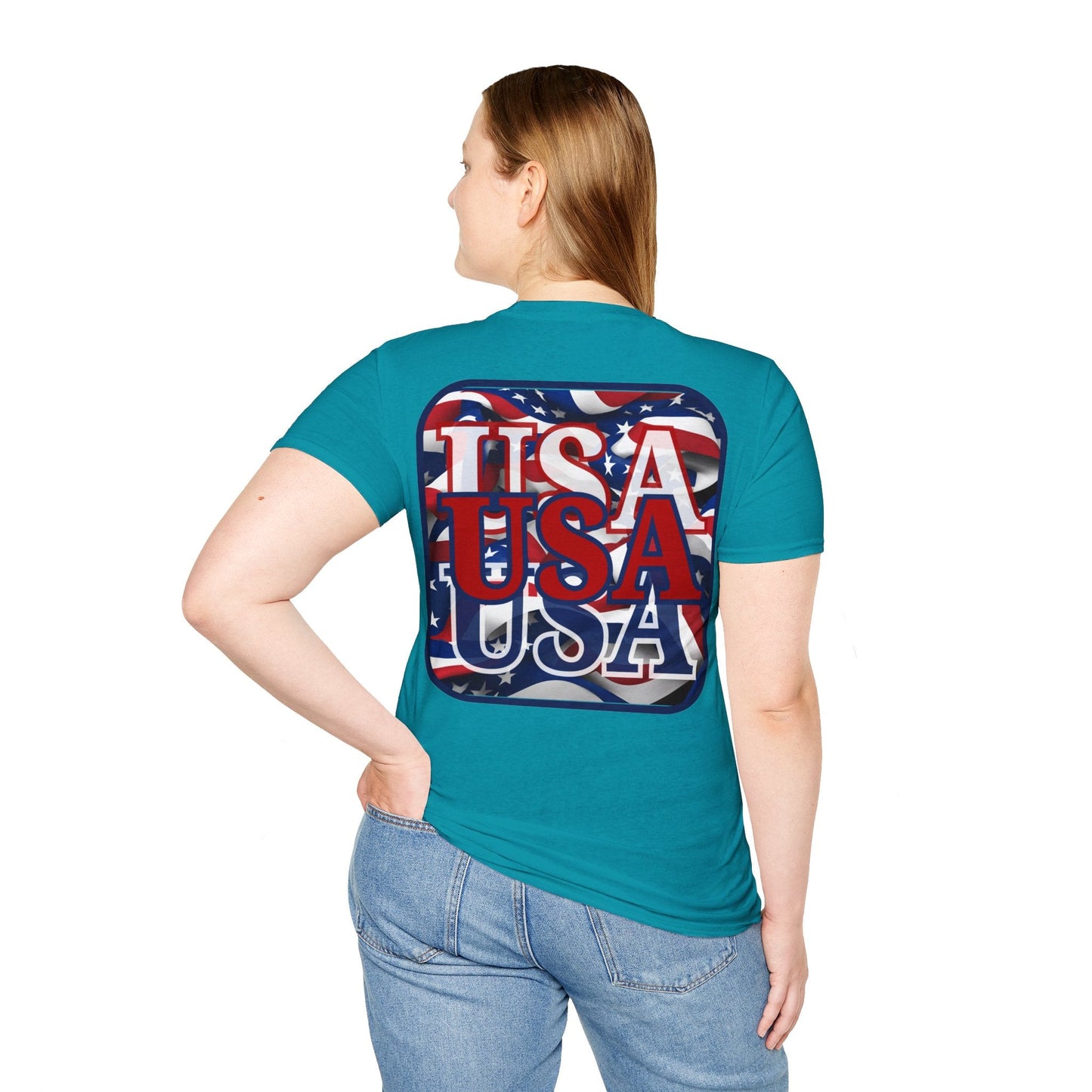 2 - sided RED White and Blue USA Patriot DKcolors Unisex T-Shirt by cypherpunkgear – cypherpunkgear.com | Cypherpunk Merch