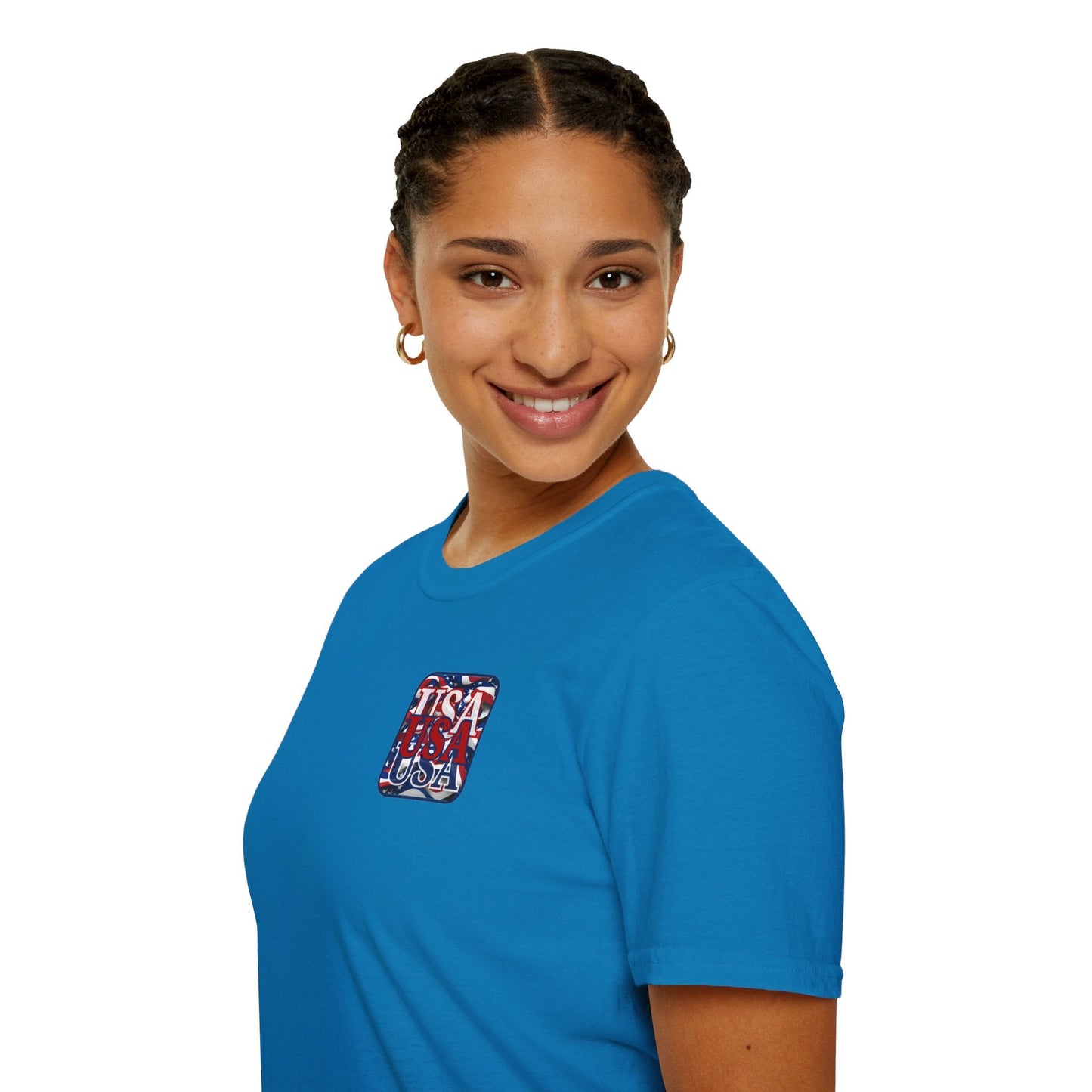 2 - sided RED White and Blue USA Patriot DKcolors Unisex T-Shirt by cypherpunkgear – cypherpunkgear.com | Cypherpunk Merch