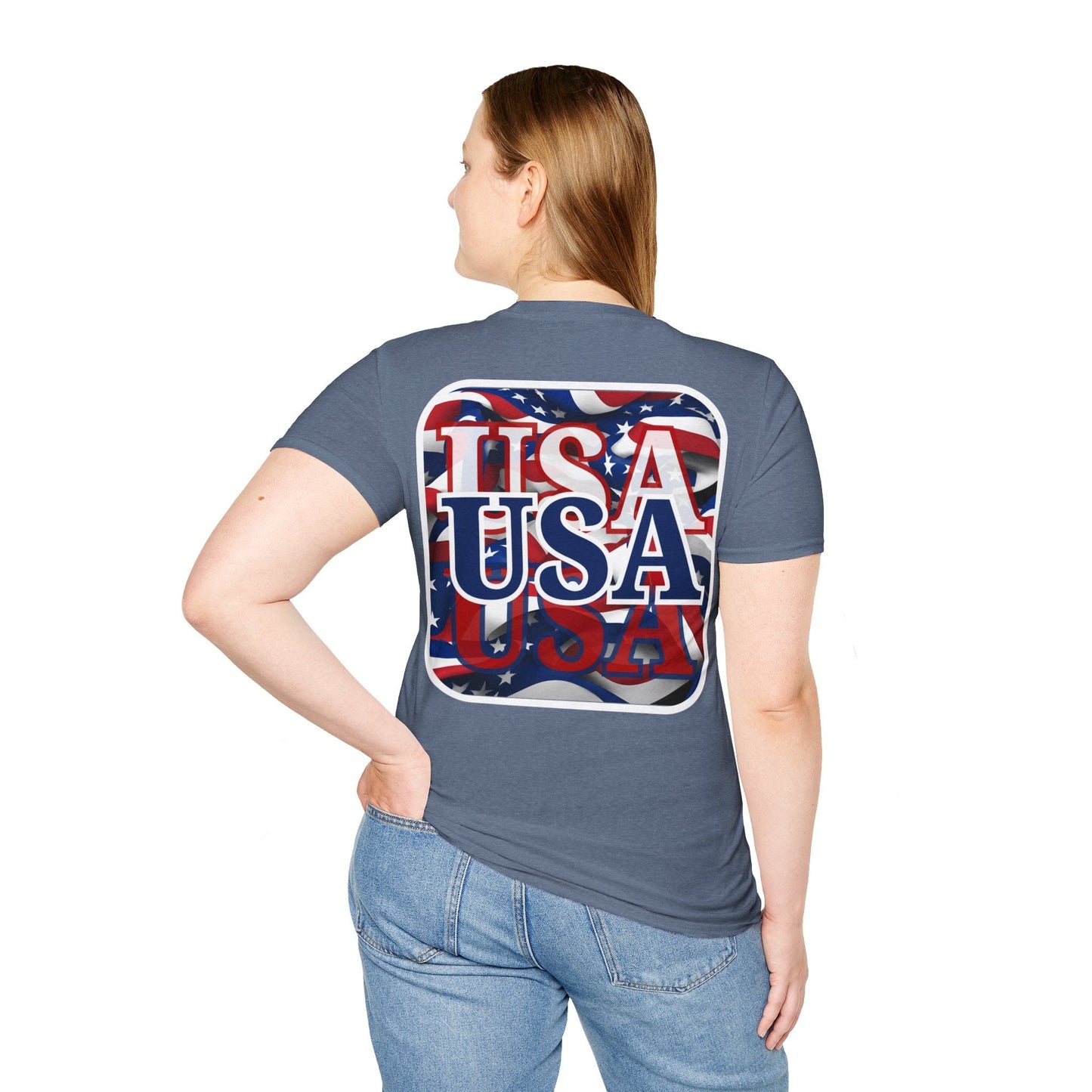 2 - sided Red White and BLUE USA Patriot DKcolors Unisex T-Shirt by cypherpunkgear – cypherpunkgear.com | Cypherpunk Merch