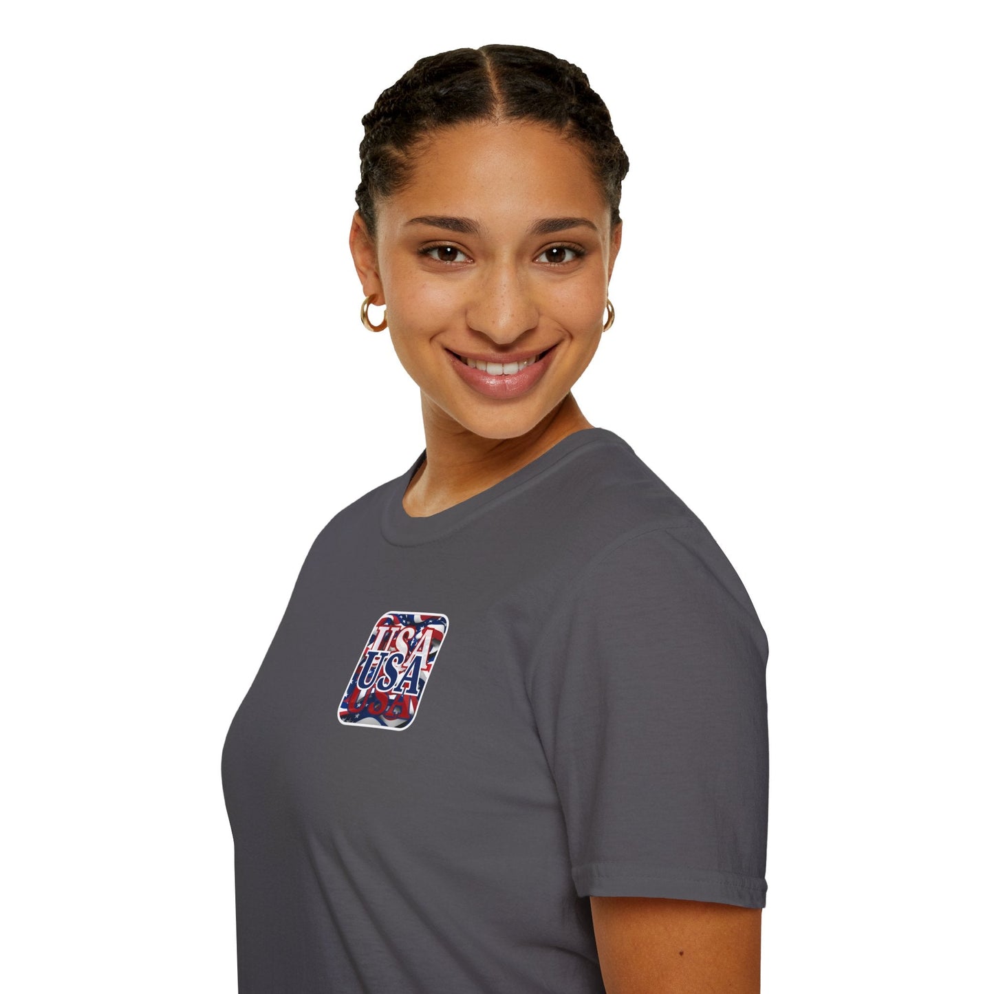 2 - sided Red White and BLUE USA Patriot DKcolors Unisex T-Shirt by cypherpunkgear – cypherpunkgear.com | Cypherpunk Merch