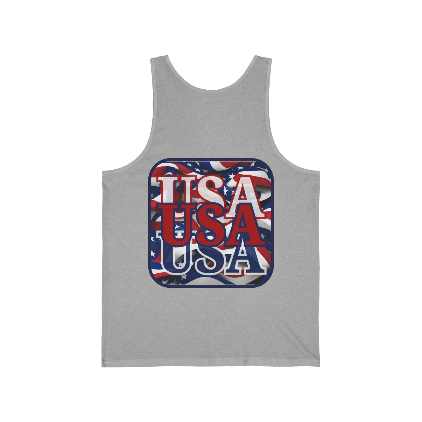 2 - sided RED White and Blue USA Patriot Unisex Jersey Tank Top by cypherpunkgear – cypherpunkgear.com | Cypherpunk Merch