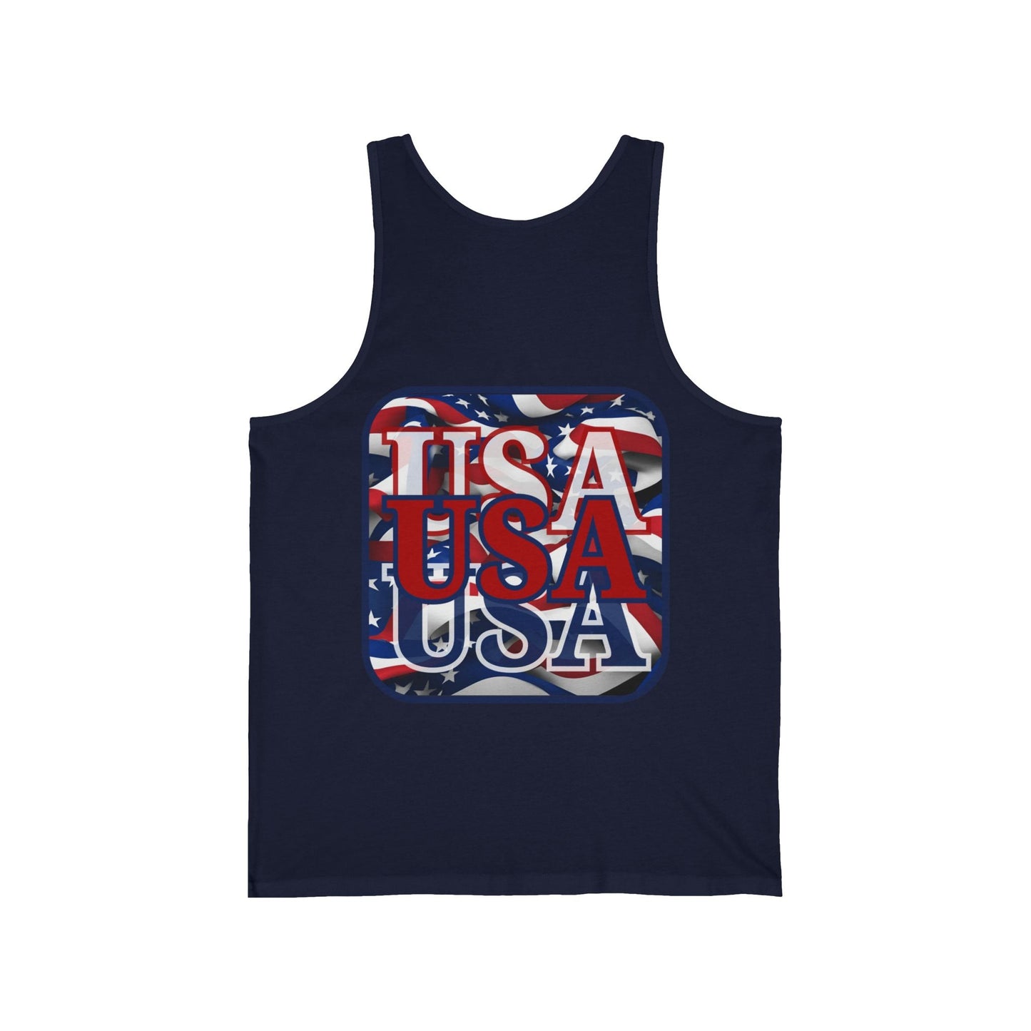 2 - sided RED White and Blue USA Patriot Unisex Jersey Tank Top by cypherpunkgear – cypherpunkgear.com | Cypherpunk Merch