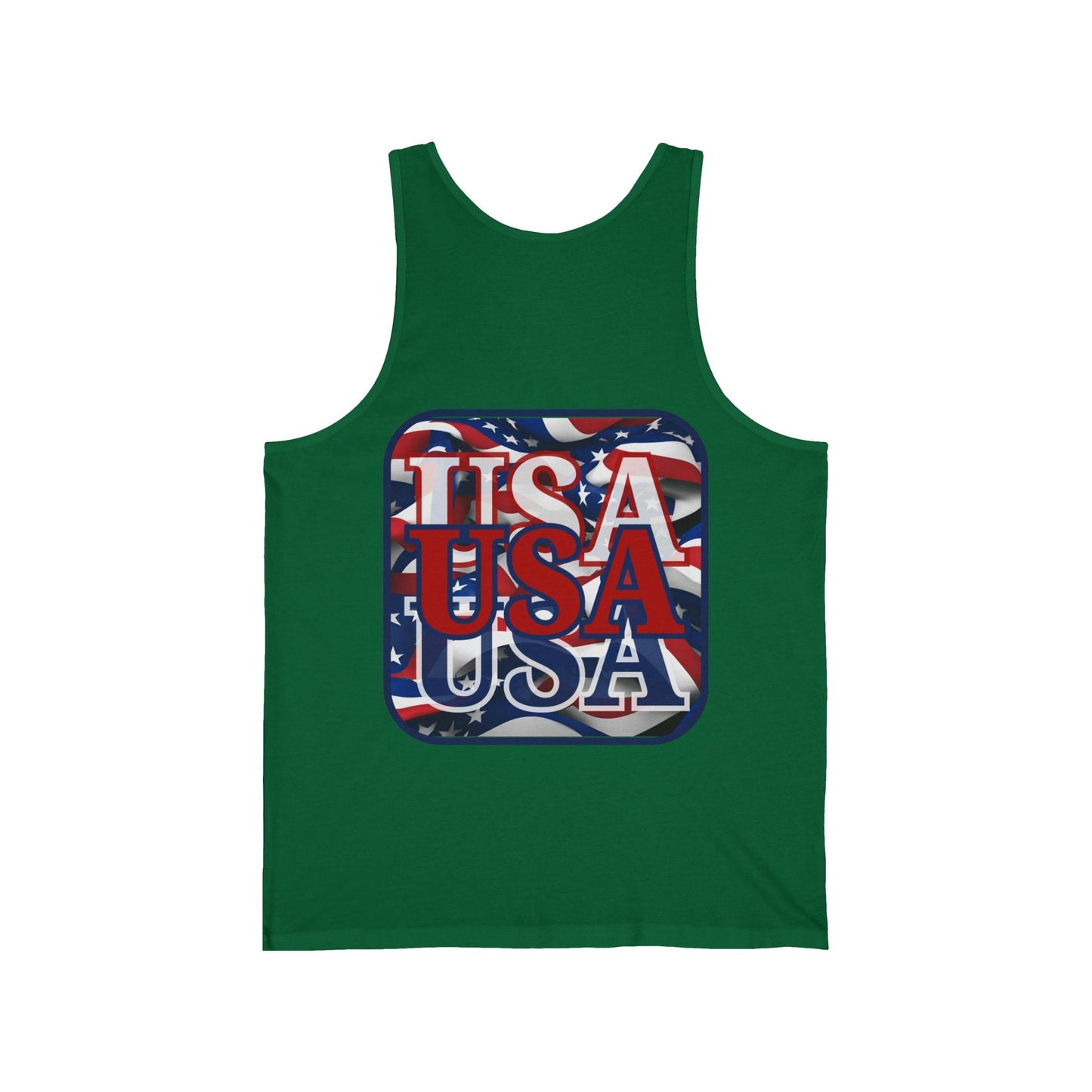 2 - sided RED White and Blue USA Patriot Unisex Jersey Tank Top by cypherpunkgear – cypherpunkgear.com | Cypherpunk Merch