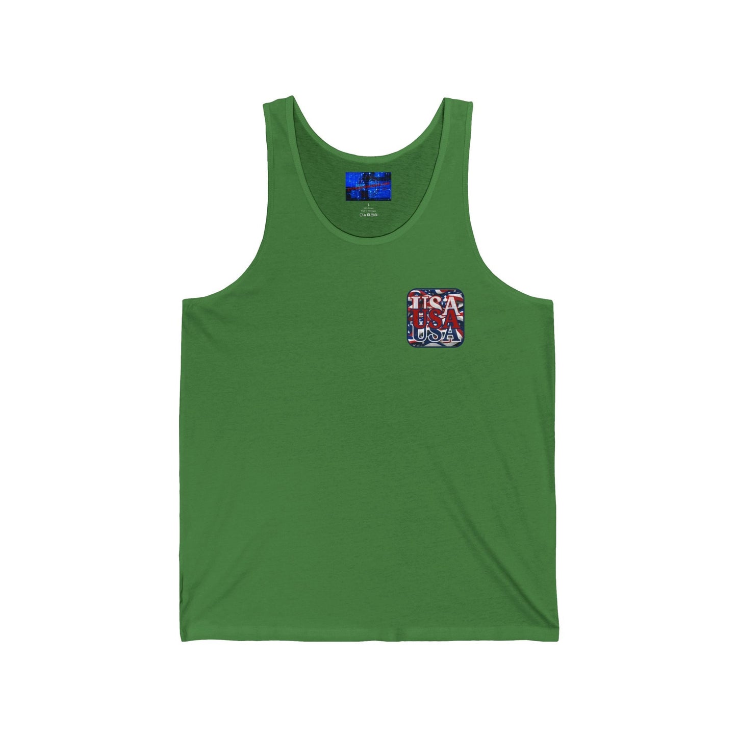 2 - sided RED White and Blue USA Patriot Unisex Jersey Tank Top by cypherpunkgear – cypherpunkgear.com | Cypherpunk Merch