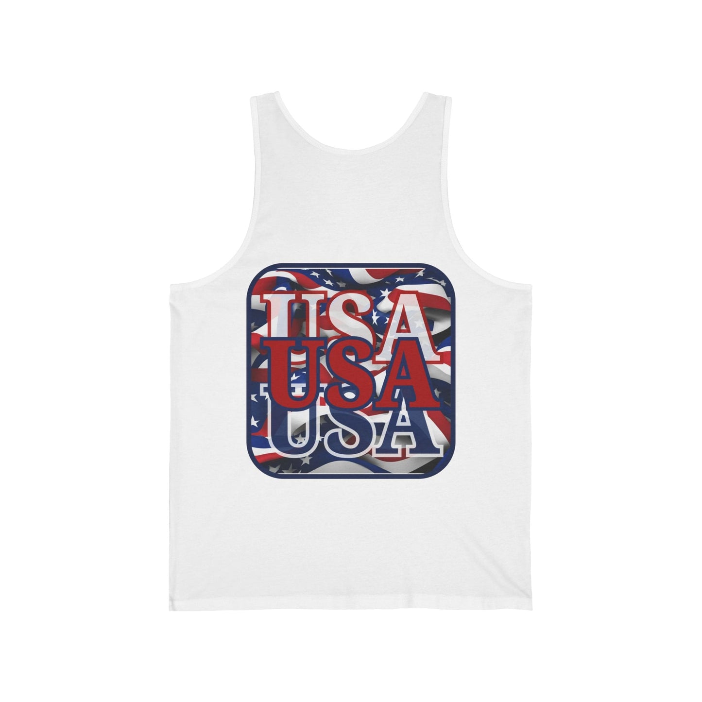 2 - sided RED White and Blue USA Patriot Unisex Jersey Tank Top by cypherpunkgear – cypherpunkgear.com | Cypherpunk Merch