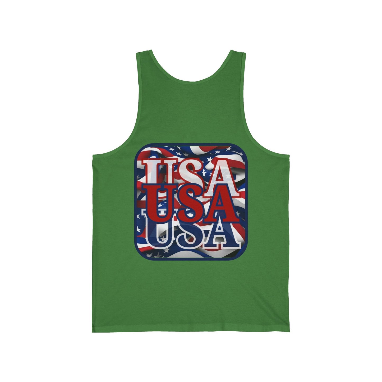 2 - sided RED White and Blue USA Patriot Unisex Jersey Tank Top by cypherpunkgear – cypherpunkgear.com | Cypherpunk Merch