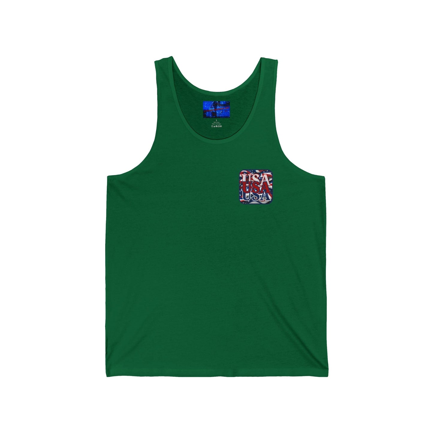 2 - sided RED White and Blue USA Patriot Unisex Jersey Tank Top by cypherpunkgear – cypherpunkgear.com | Cypherpunk Merch