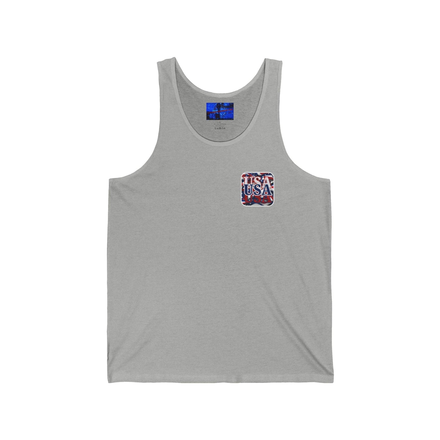 2 - sided Red White and BLUE USA Patriot Unisex Jersey Tank Top by cypherpunkgear – cypherpunkgear.com | Cypherpunk Merch