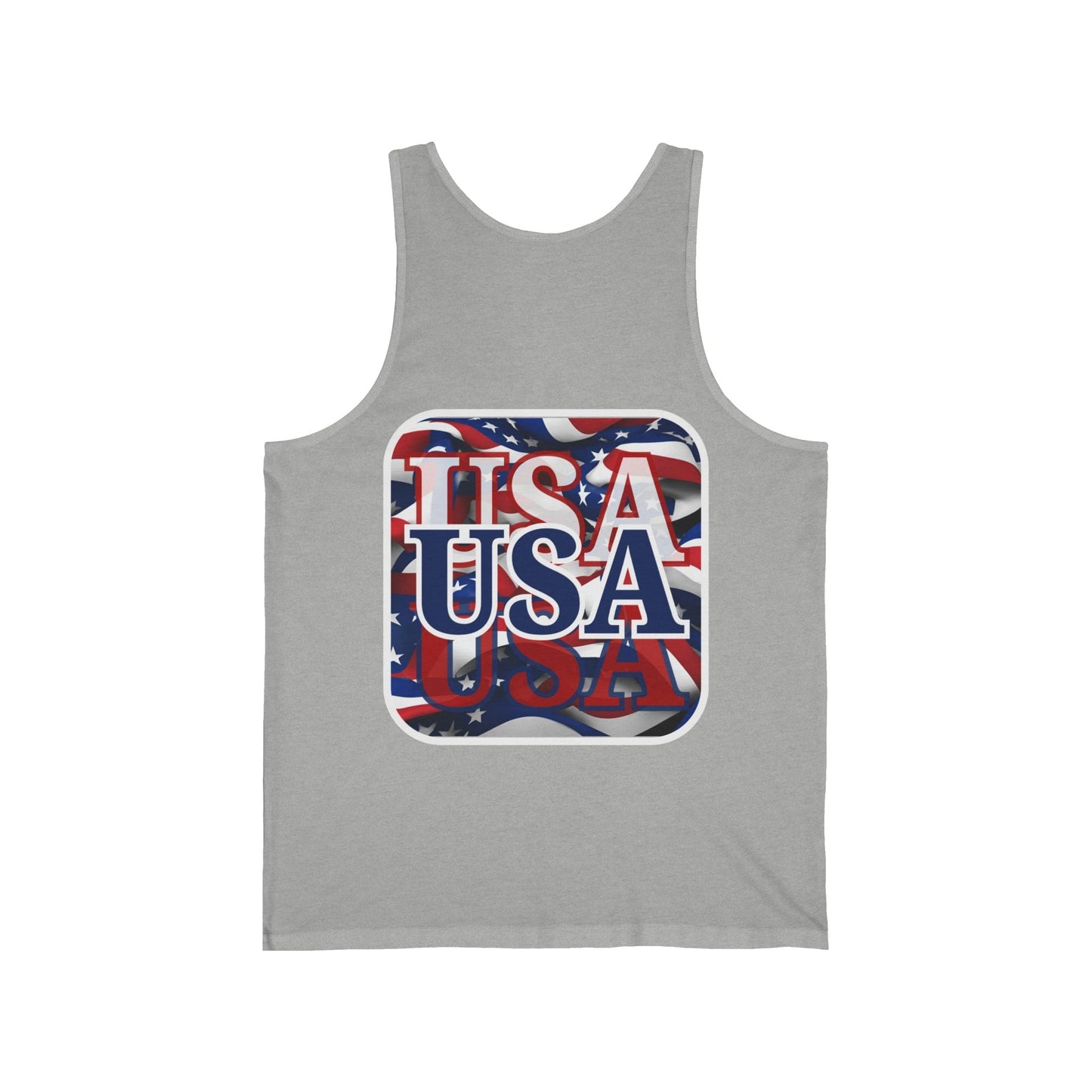 2 - sided Red White and BLUE USA Patriot Unisex Jersey Tank Top by cypherpunkgear – cypherpunkgear.com | Cypherpunk Merch