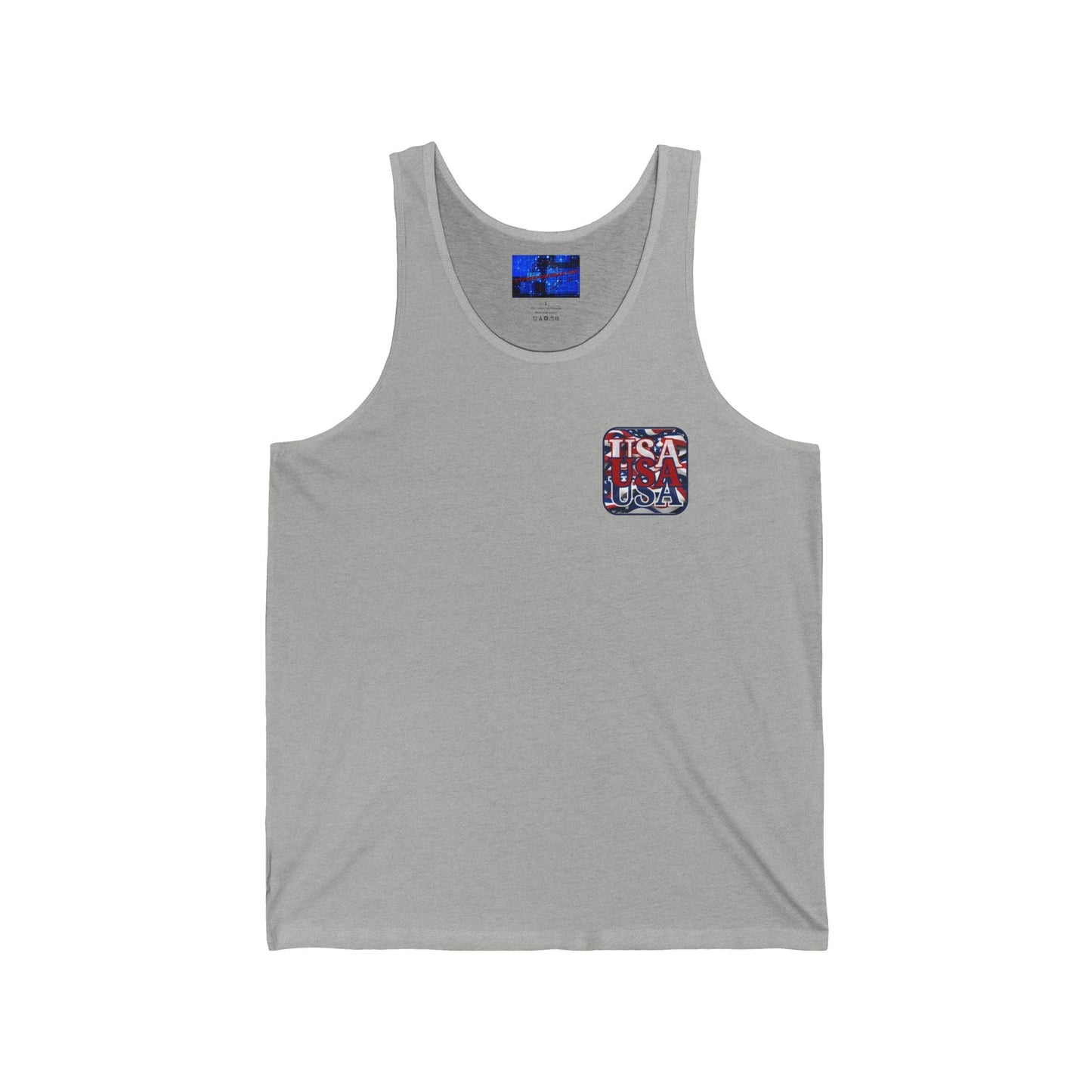 2 - sided RED White and Blue USA Patriot Unisex Jersey Tank Top by cypherpunkgear – cypherpunkgear.com | Cypherpunk Merch
