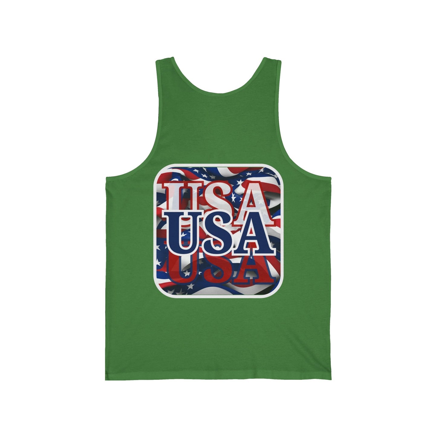 2 - sided Red White and BLUE USA Patriot Unisex Jersey Tank Top by cypherpunkgear – cypherpunkgear.com | Cypherpunk Merch
