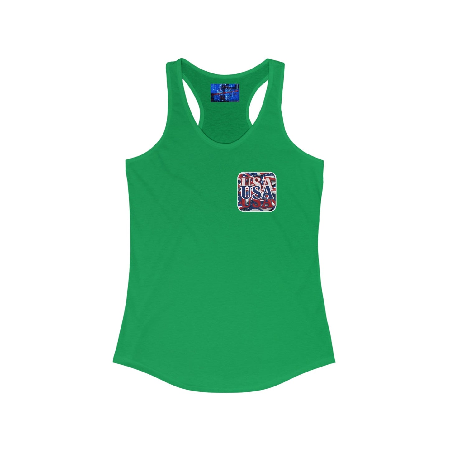 2 - sided Red White and BLUE USA Patriot Women's Racerback Tank Top by cypherpunkgear – cypherpunkgear.com | Cypherpunk Merch