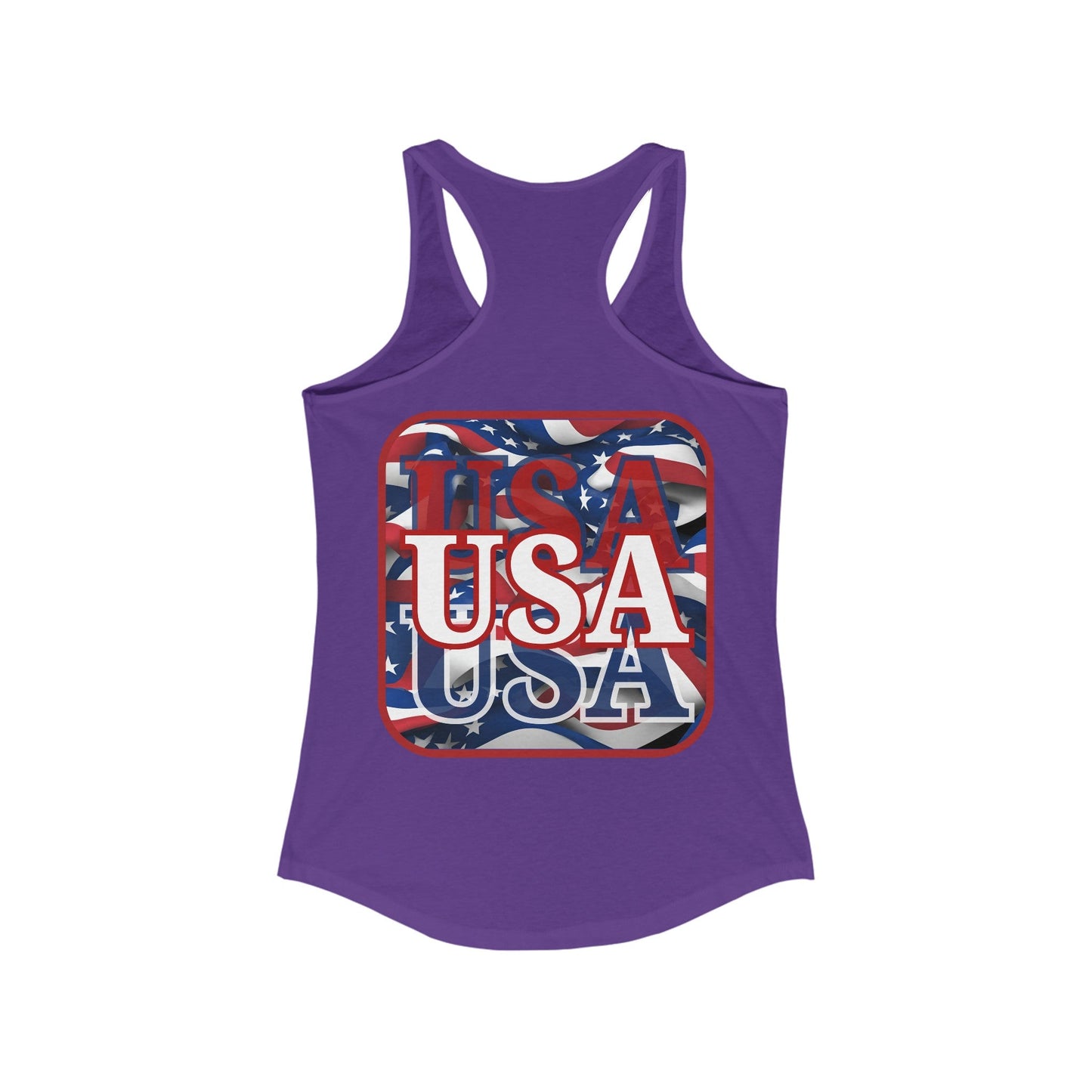2 - sided Red WHITE and Blue USA Patriot Women's Racerback Tank Top by cypherpunkgear – cypherpunkgear.com | Cypherpunk Merch