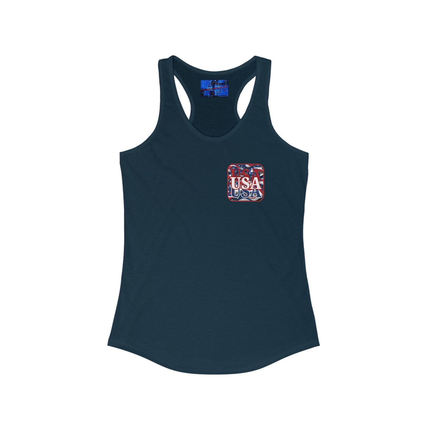 2 - sided Red WHITE and Blue USA Patriot Women's Racerback Tank Top by cypherpunkgear – cypherpunkgear.com | Cypherpunk Merch