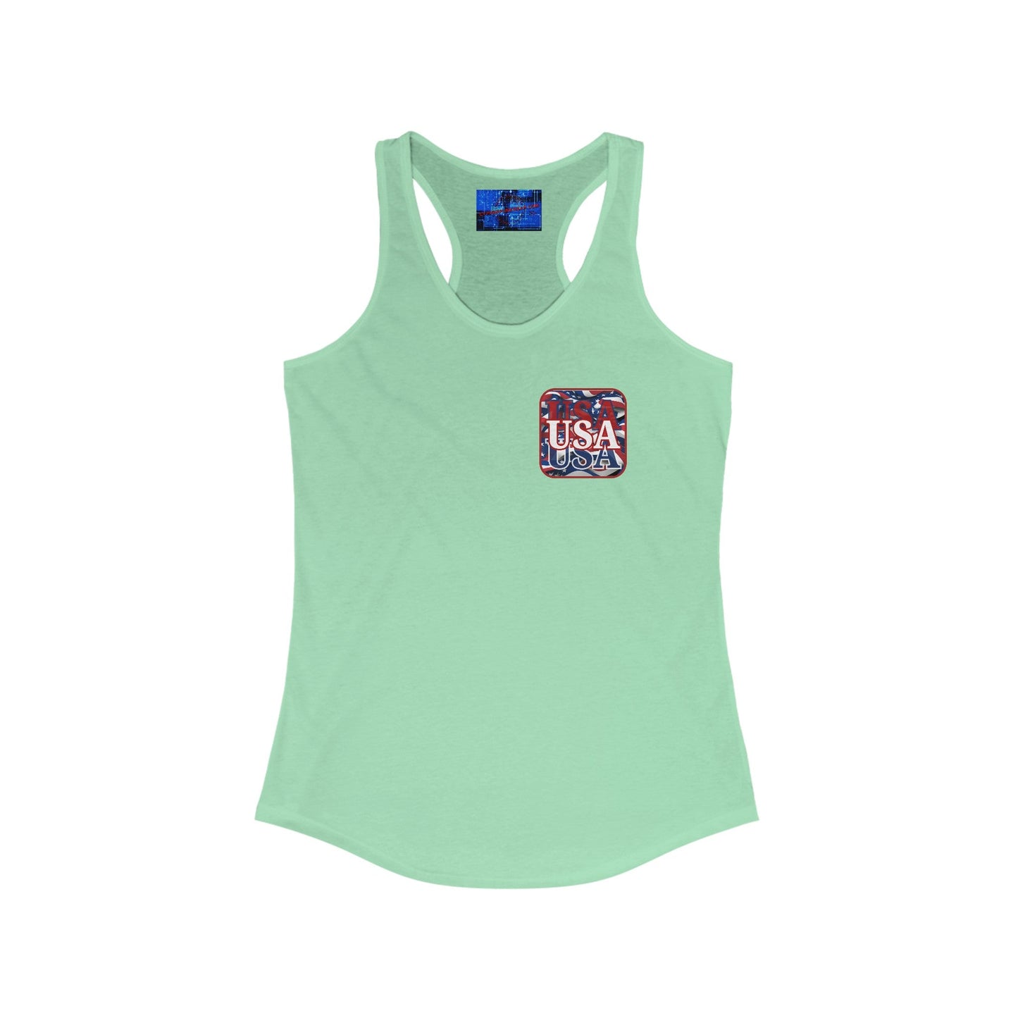 2 - sided Red WHITE and Blue USA Patriot Women's Racerback Tank Top by cypherpunkgear – cypherpunkgear.com | Cypherpunk Merch