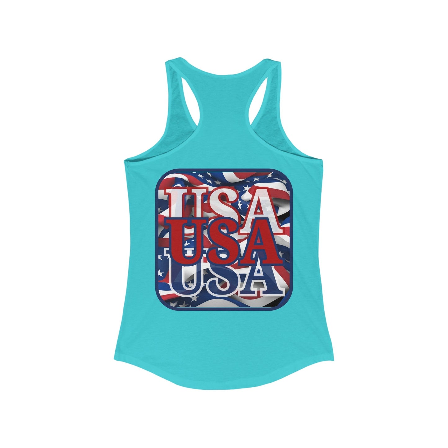 2 - sided RED White and Blue USA Patriot Women's Racerback Tank Top by cypherpunkgear – cypherpunkgear.com | Cypherpunk Merch