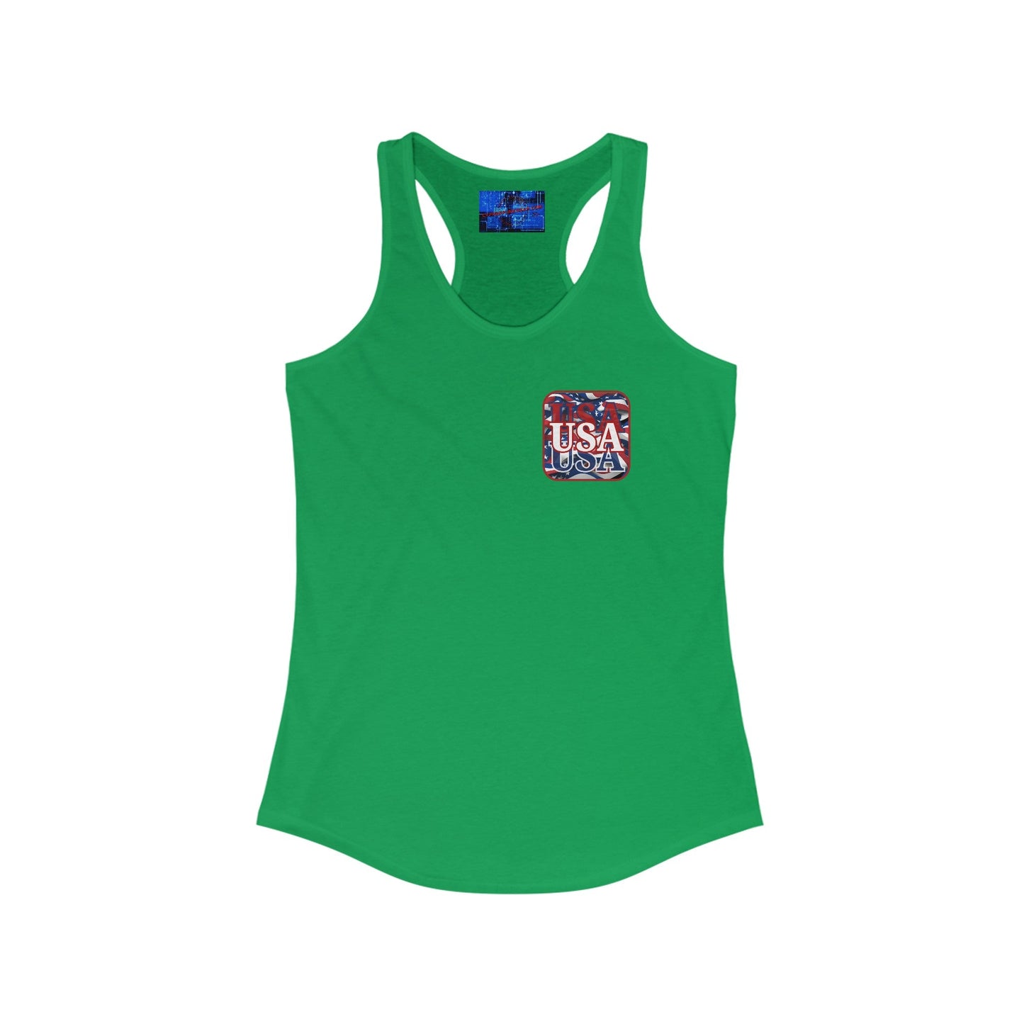 2 - sided Red WHITE and Blue USA Patriot Women's Racerback Tank Top by cypherpunkgear – cypherpunkgear.com | Cypherpunk Merch