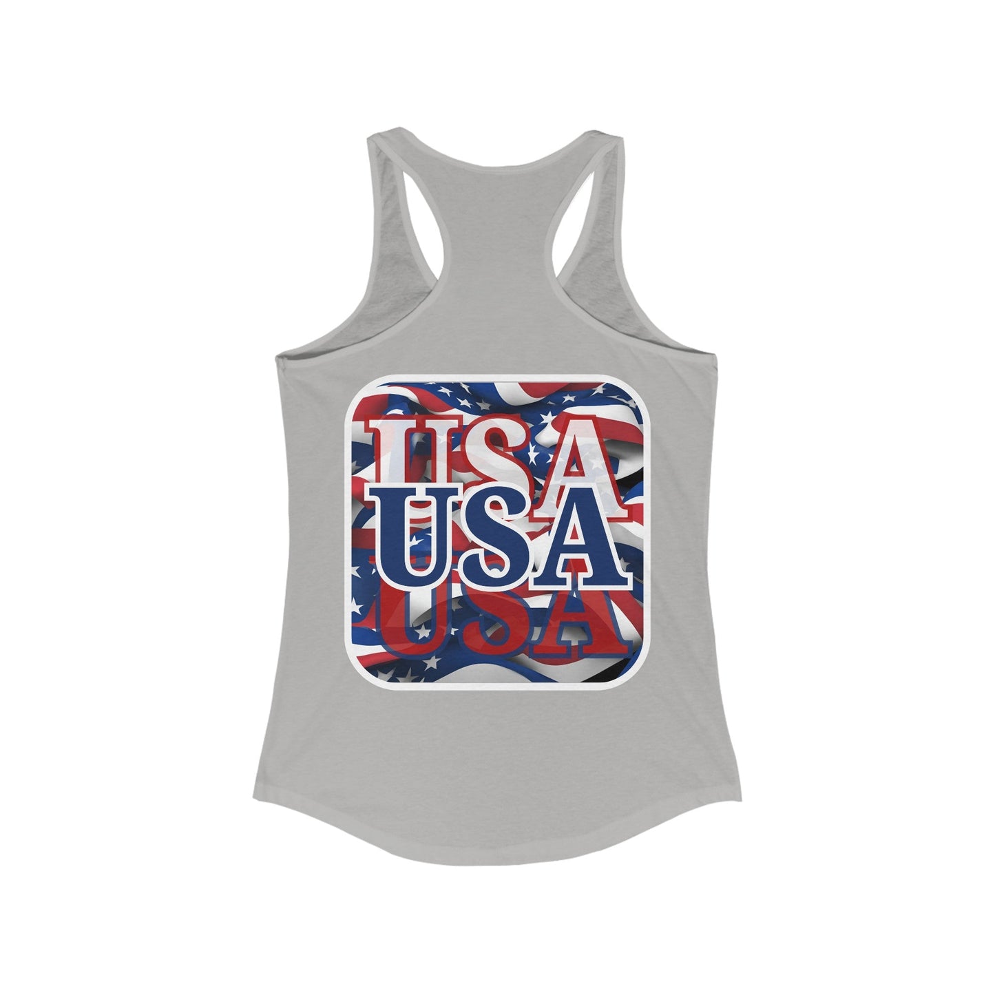 2 - sided Red White and BLUE USA Patriot Women's Racerback Tank Top by cypherpunkgear – cypherpunkgear.com | Cypherpunk Merch