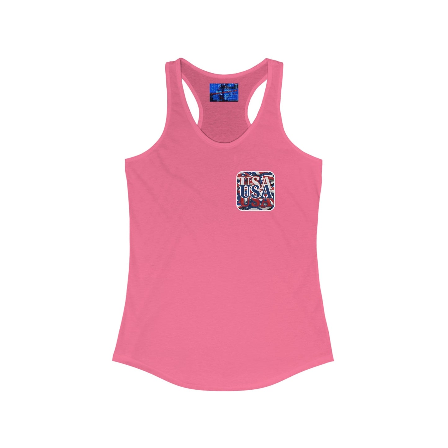 2 - sided Red White and BLUE USA Patriot Women's Racerback Tank Top by cypherpunkgear – cypherpunkgear.com | Cypherpunk Merch