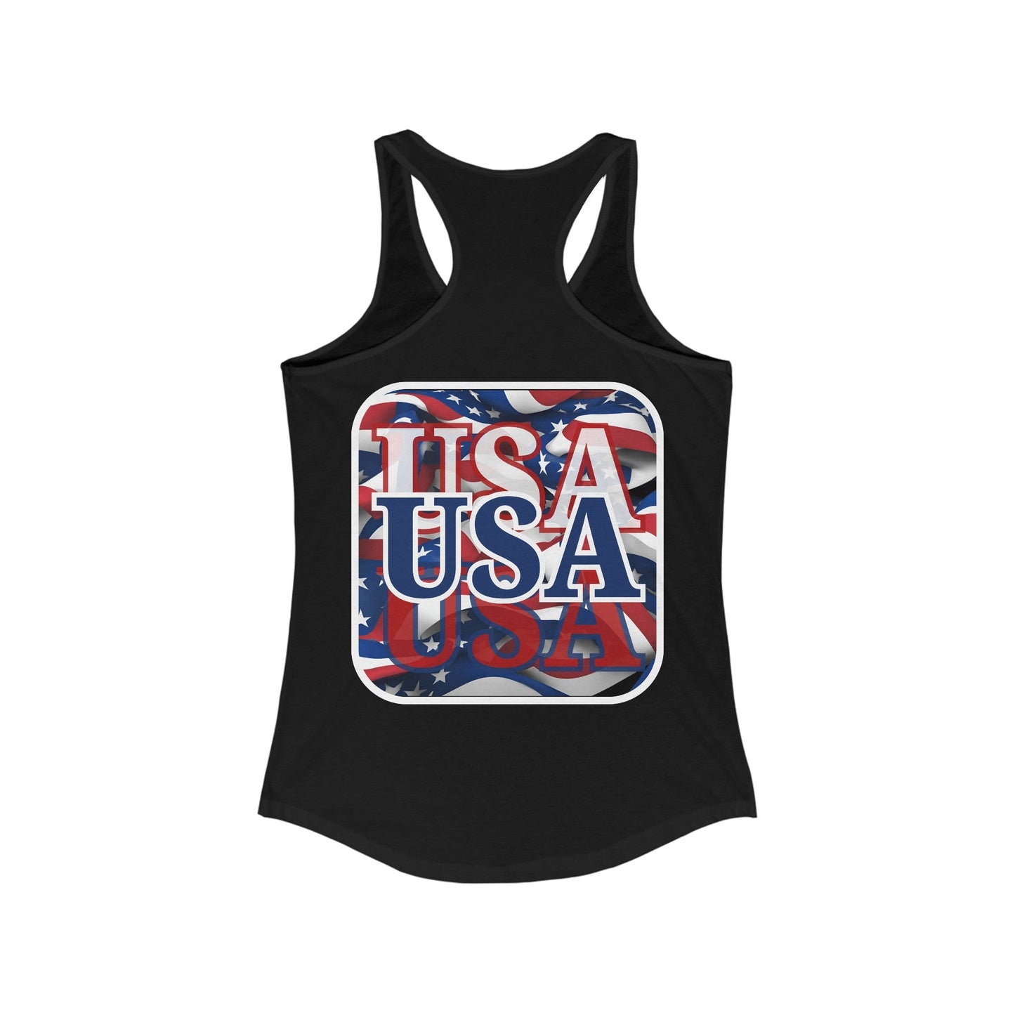 2 - sided Red White and BLUE USA Patriot Women's Racerback Tank Top by cypherpunkgear – cypherpunkgear.com | Cypherpunk Merch