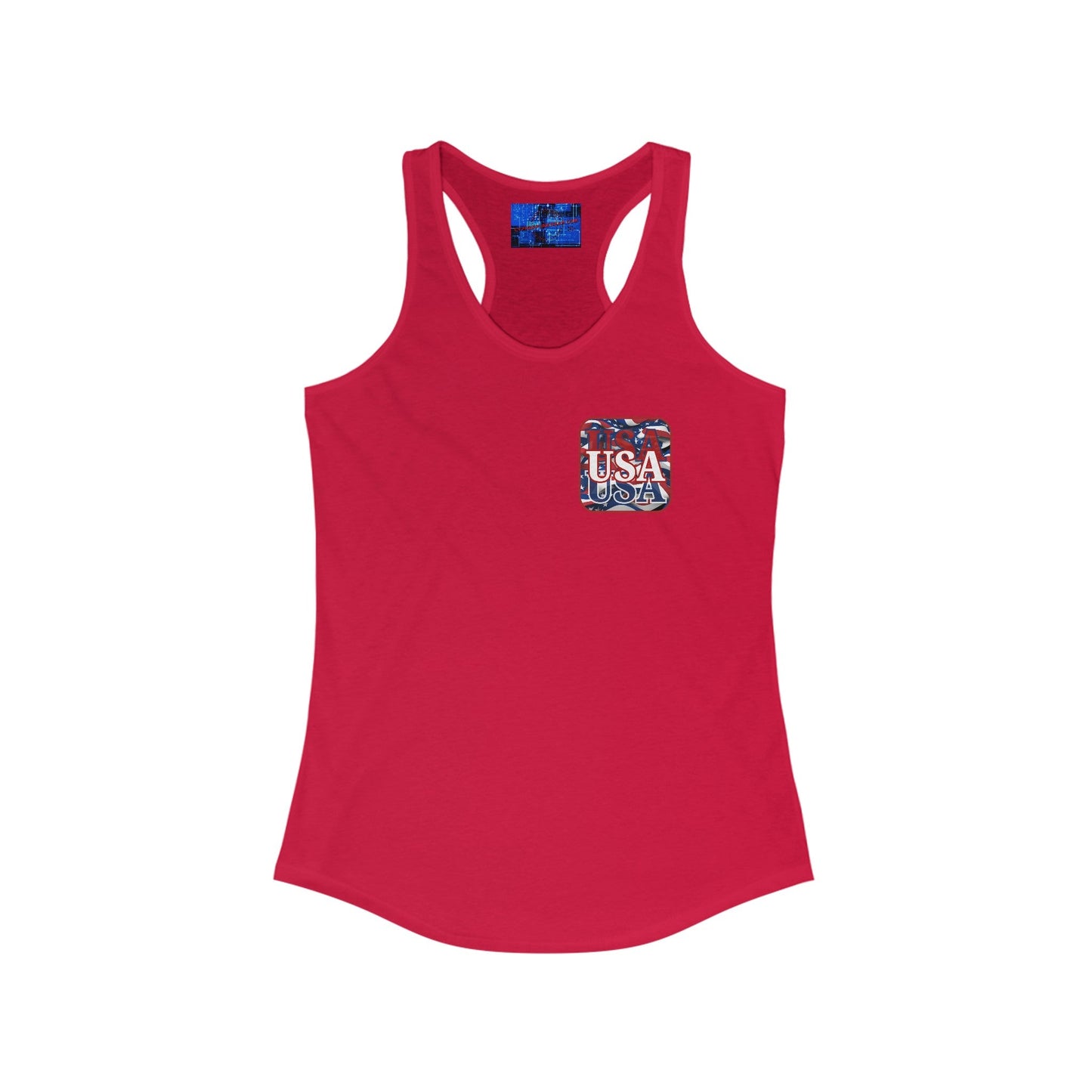 2 - sided Red WHITE and Blue USA Patriot Women's Racerback Tank Top by cypherpunkgear – cypherpunkgear.com | Cypherpunk Merch