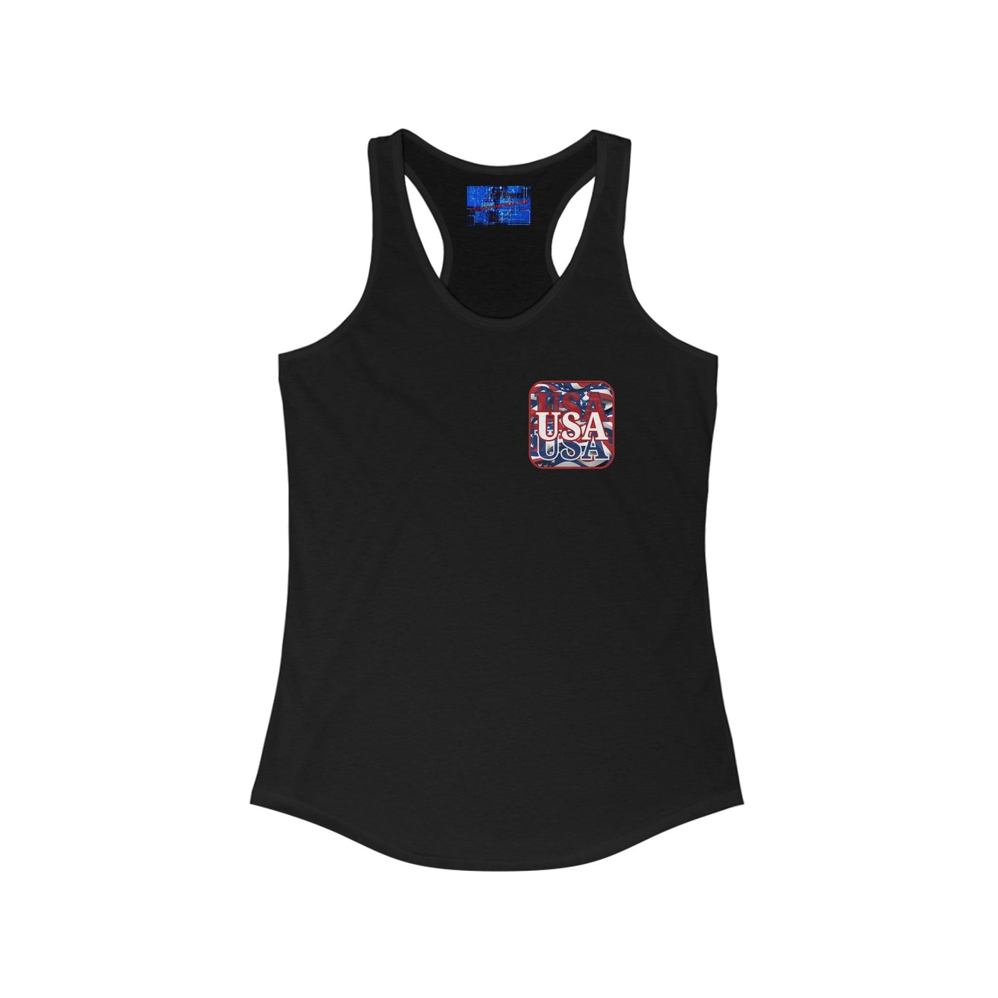 2 - sided Red WHITE and Blue USA Patriot Women's Racerback Tank Top by cypherpunkgear – cypherpunkgear.com | Cypherpunk Merch